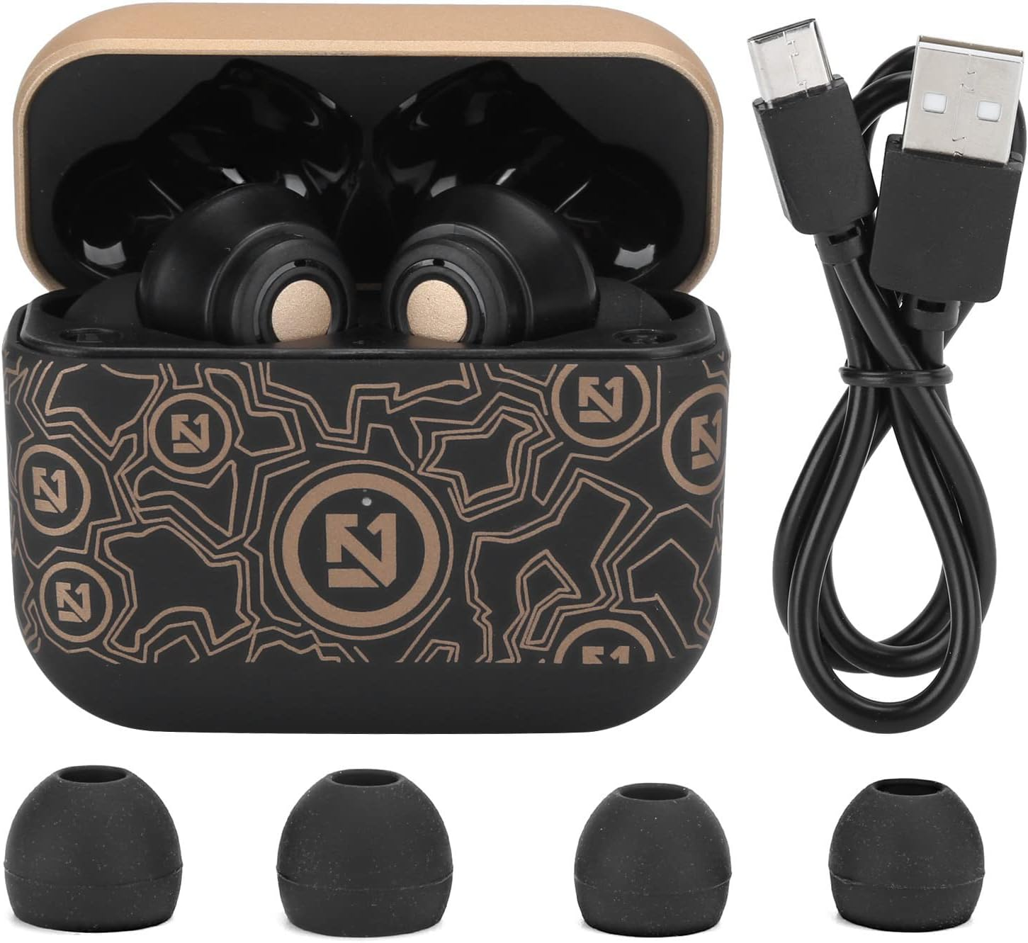 Tbest Eadsetwirel Headphones Hifi Stereo Headset Sport Heahonweatproof Headset Running Wireless Headset TS100 for Etooth 5.0 Wireless Headset Sweatproof Hifi Stereo Sports Headphones image number 2