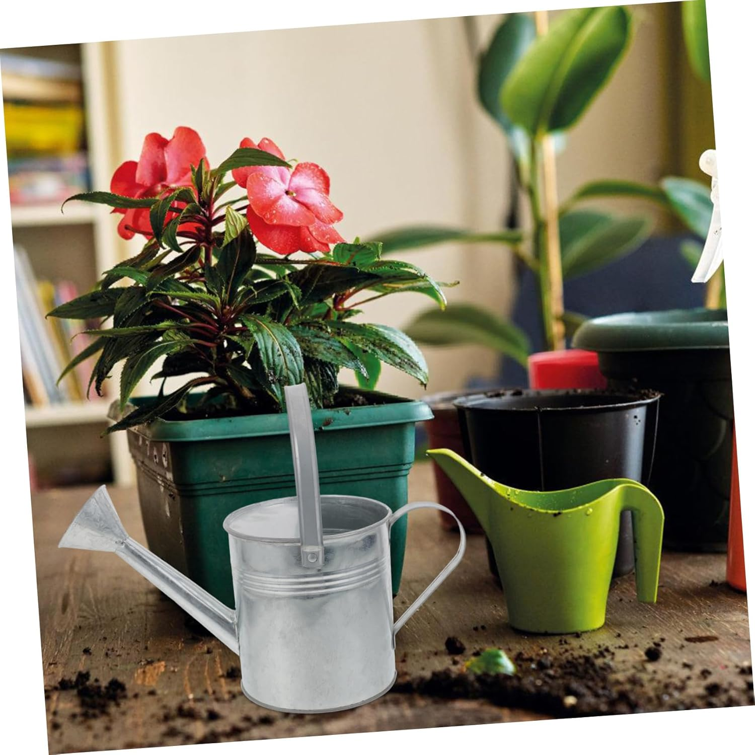 Yardenfun 2Pcs Elegant Iron Pot Watering Can for Plants Easy Refill Spout Safe for for Boys and Girls