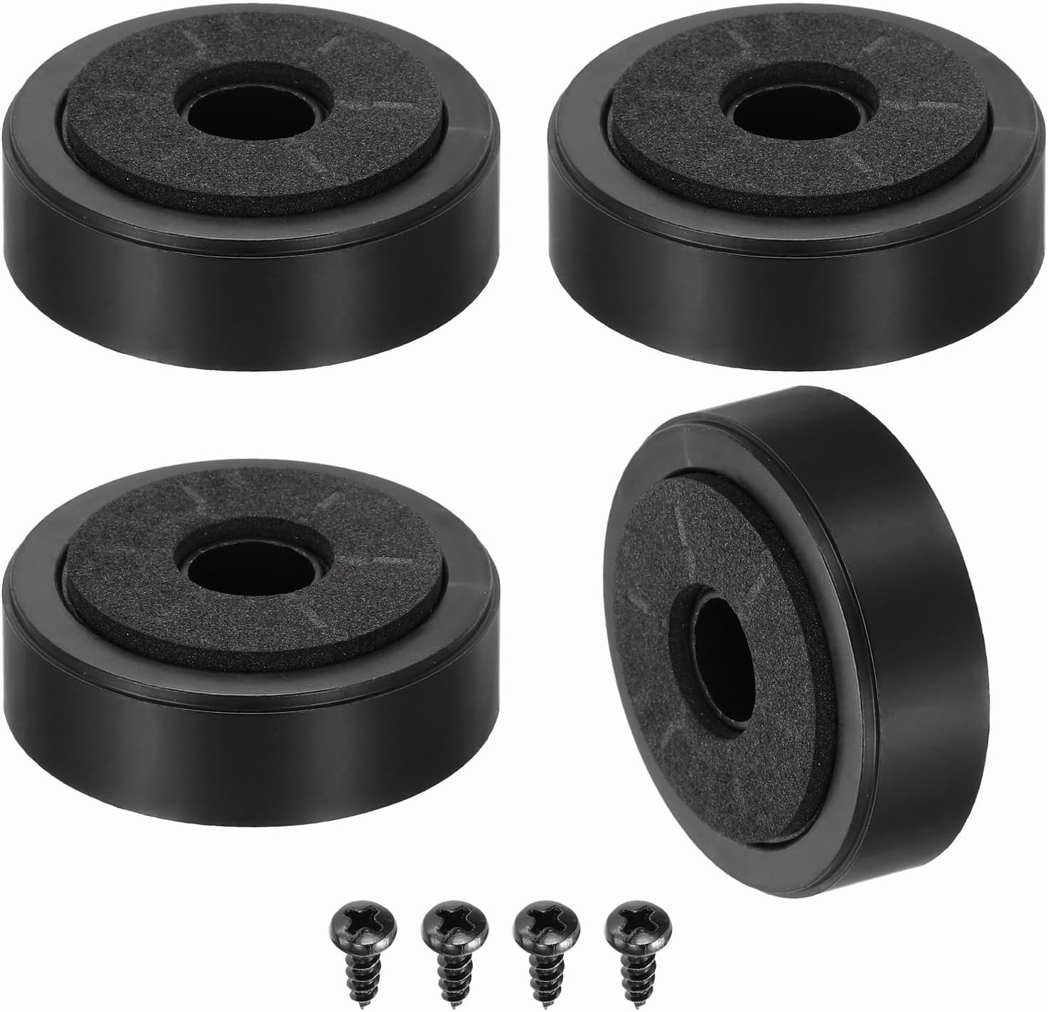 Sourcing Map 4 Pcs Speaker Isolation Feet,35Mmx15Mm Plastic Foam Shock Absorption Base Pad anti Vibration Amplifier Stand Feet Mat for Audio CD Hifi Home Theater Sound System, Gold image number 2