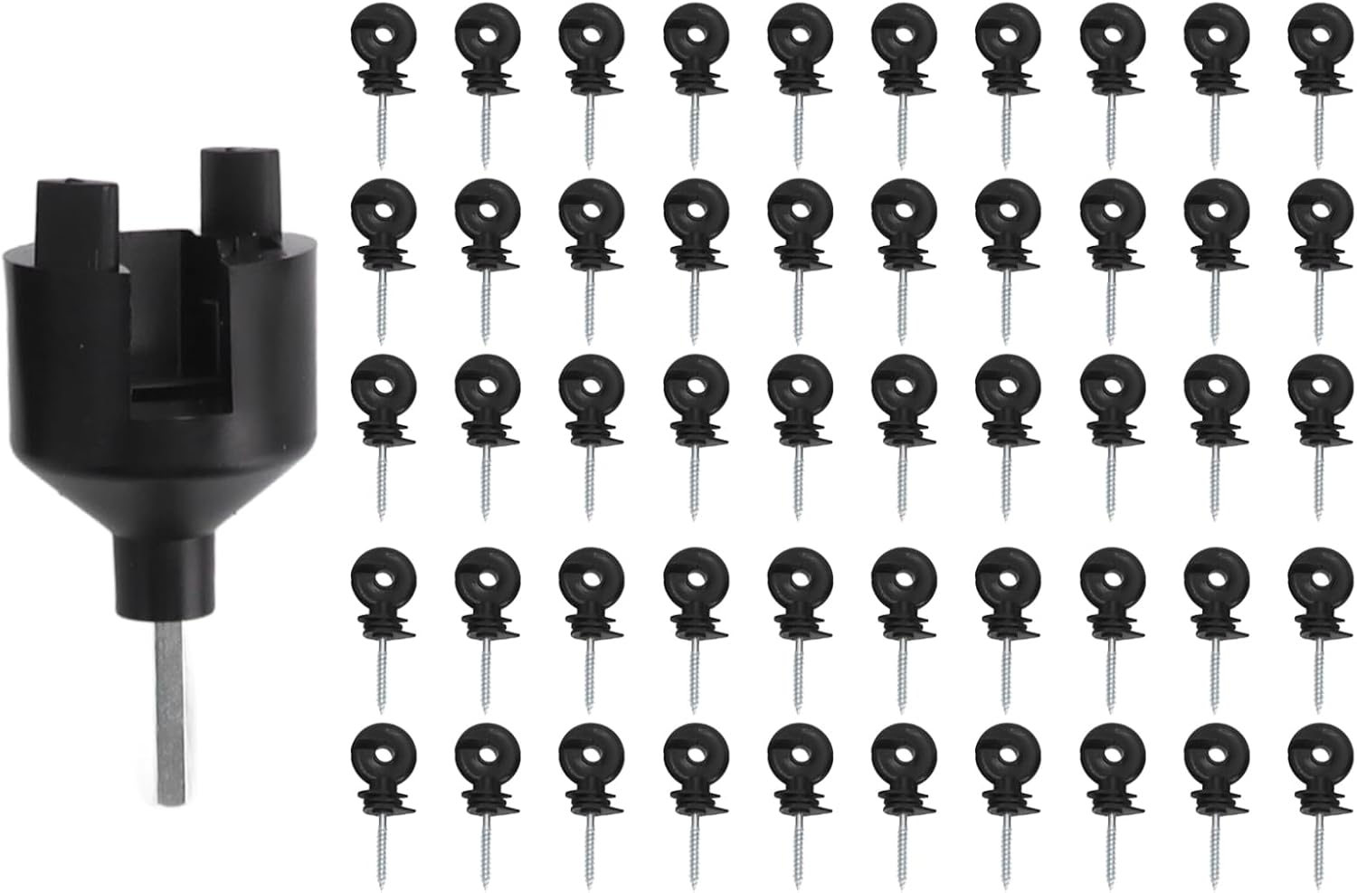 Wood Post Insulator for Fence Post, Self Tapping Electric Fence Insulator for Grassland image number 6
