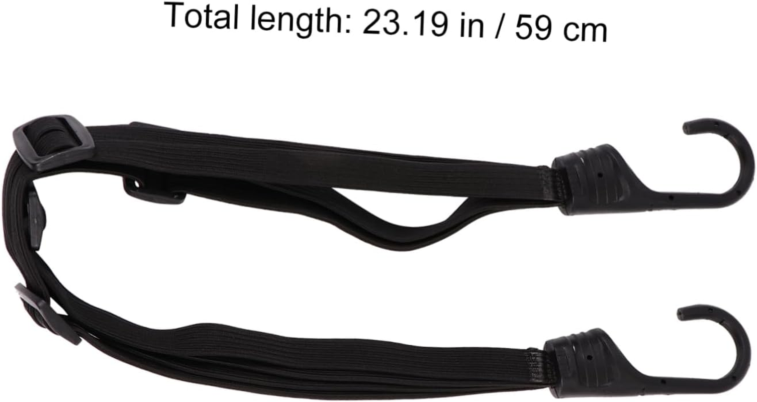Yardenfun 3Pcs Motorbike Tension Belt Stretchy Luggage Straps Tension Rope Coated Hooks For image number 4