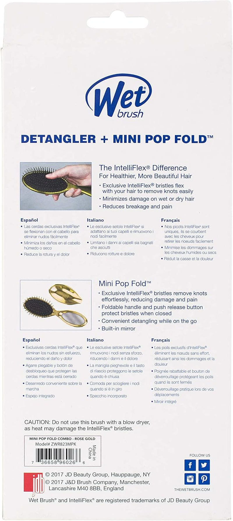 The Wet Brush Detangler and Pop and Go, Rose Gold, 1 Count image number 1