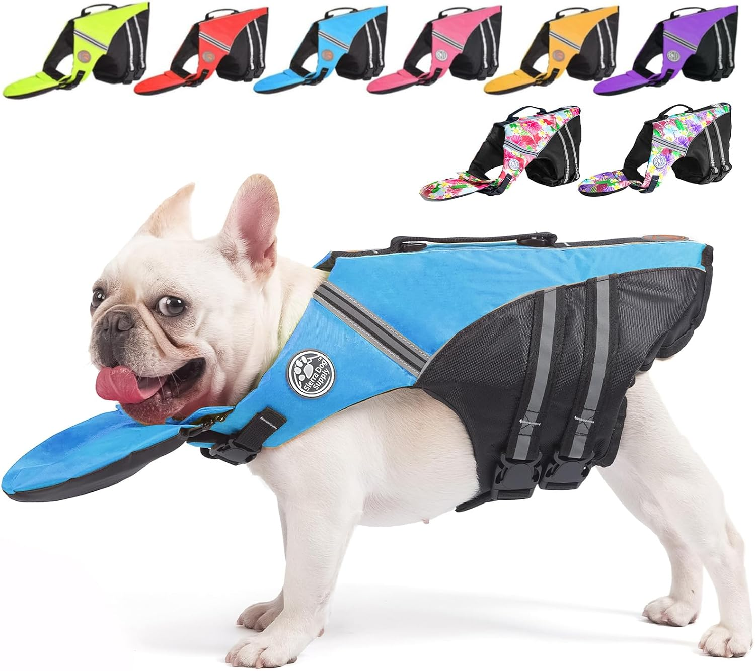 French Bulldog Life Jacket - Professional Dog Safety Vests for Swimming, Superior Buoyancy & Rescue Handle (Chest Girth: 17"-30" Weight: 17-28LB)