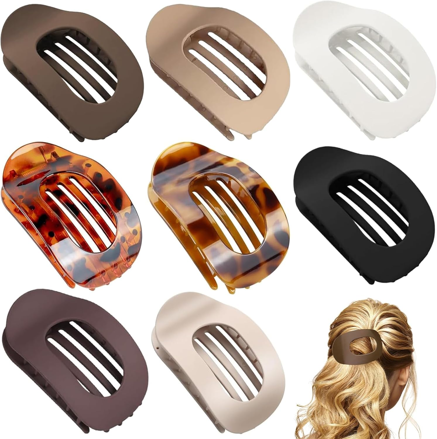 Duoleimi Flat Hair Clips Women'S &ndash; Pack of 8 Flat Hair Clips Large, Duckbill Hair Clip &ndash; Lightweight & Non-Slip for Thick/Thin Hair, Elegant French Hair Clips for Everyday & Sports image number 2
