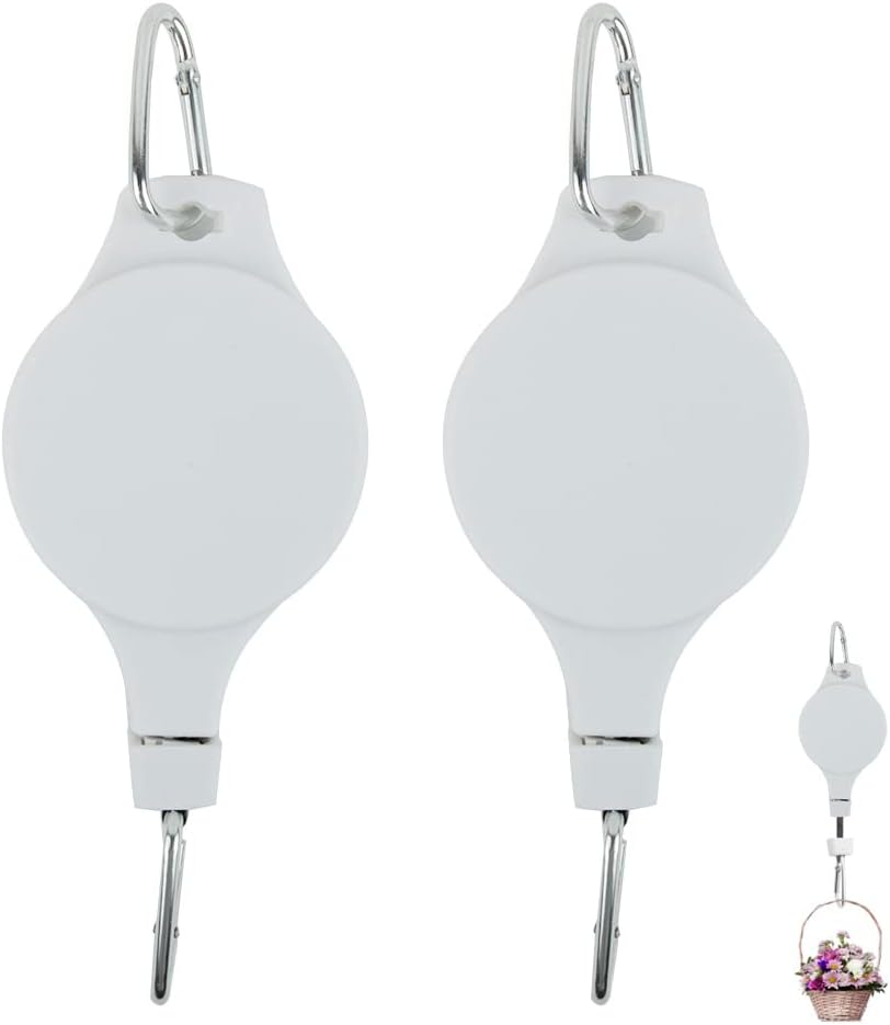 Retractable Plant Pulley Flower Basket Hook,Adjustable Telescopic Hook for Hanging Basin Chlorophytum Flower Pot Birdcage - Home Gardening Decoration Supplies (4Pcs) image number 6