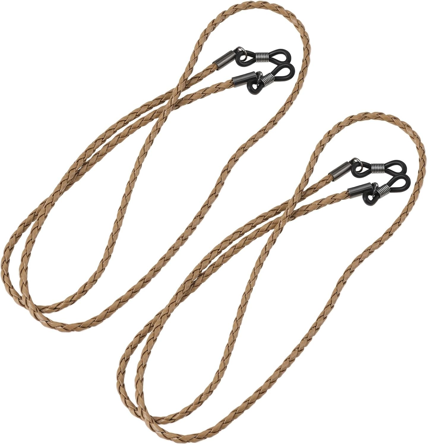AS Axis Spindleon 2 Pcs Glasses Chain PU Leather Light Brown Hanging Rope 65Cm Suitable for Reading Glasses Sunglasses