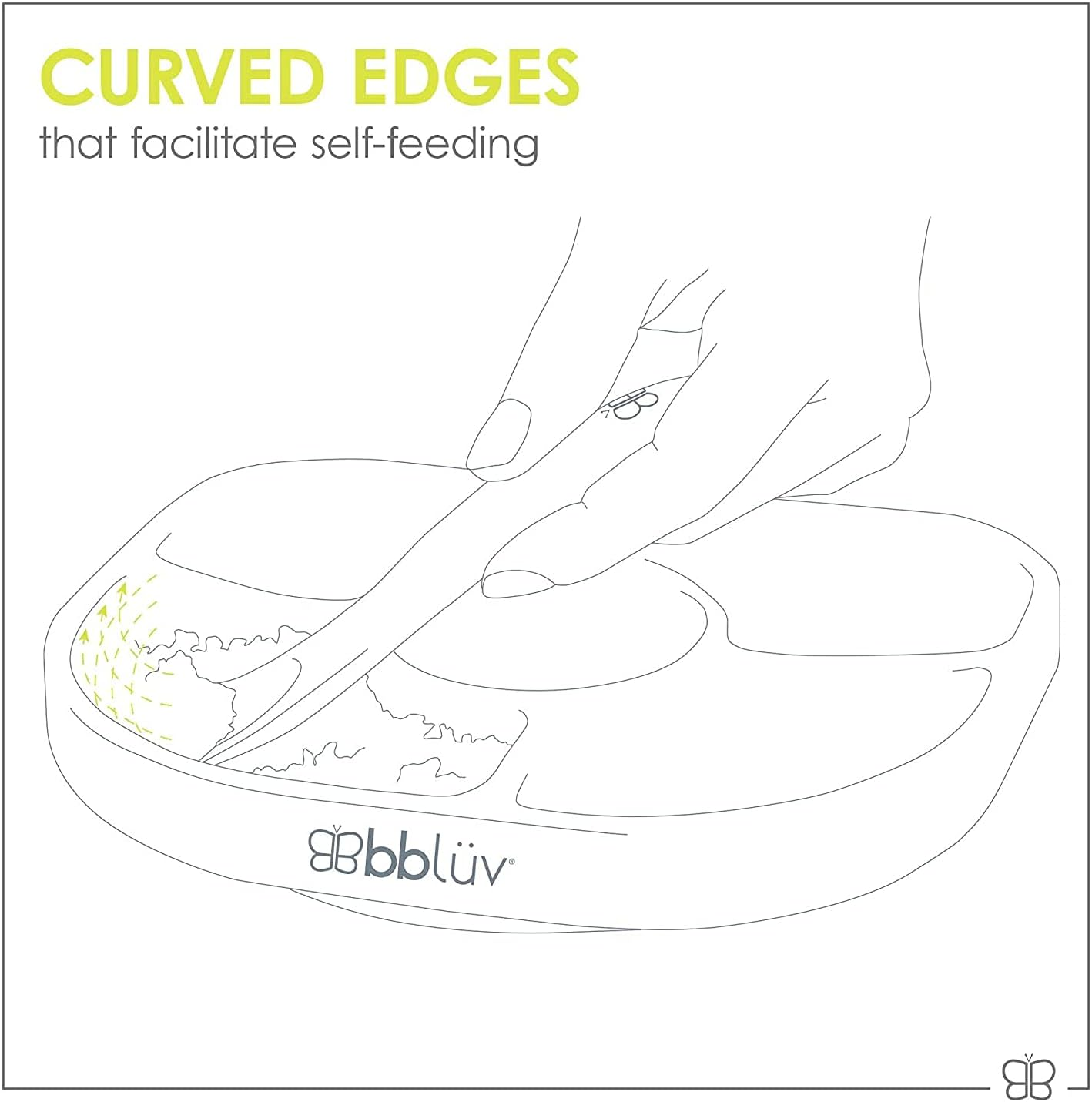 Bbluv - Y&uuml;mi - Anti-Spill Silicone Suction Plate & Spoon Set (Lime) image number 5