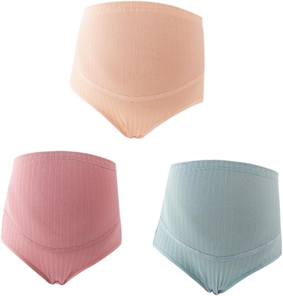 3Pcs High Waist Maternity Panties Cotton Comfortable Underwear for Pregnant Women Tummy Control image number 1