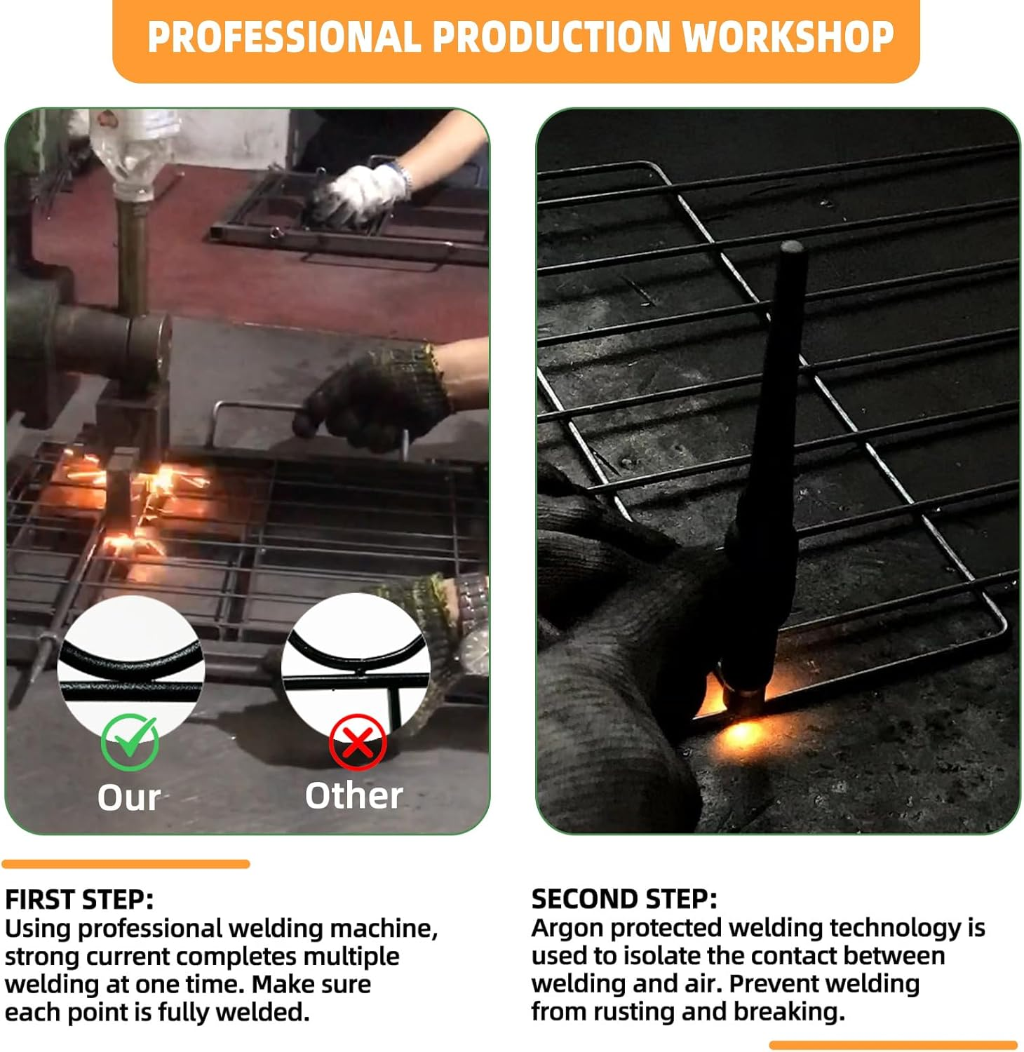 25 Pack Garden Animal Barrier - 1.65Inch Spike Spacing, Reusable Rustproof Metal Fence Border for Dogs & Rabbits - Total 27Ft(L) X 17Inch(H) image number 4