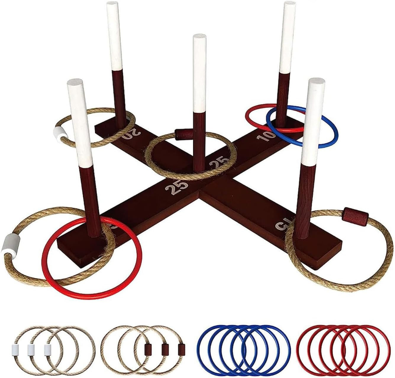 Ring Toss Set for Adults - Sociable Backyard & Patio Game with Portable Case - Ideal Outdoor Activity for Easter & Celebrations - Wooden Hoop Toss Kit image number 3