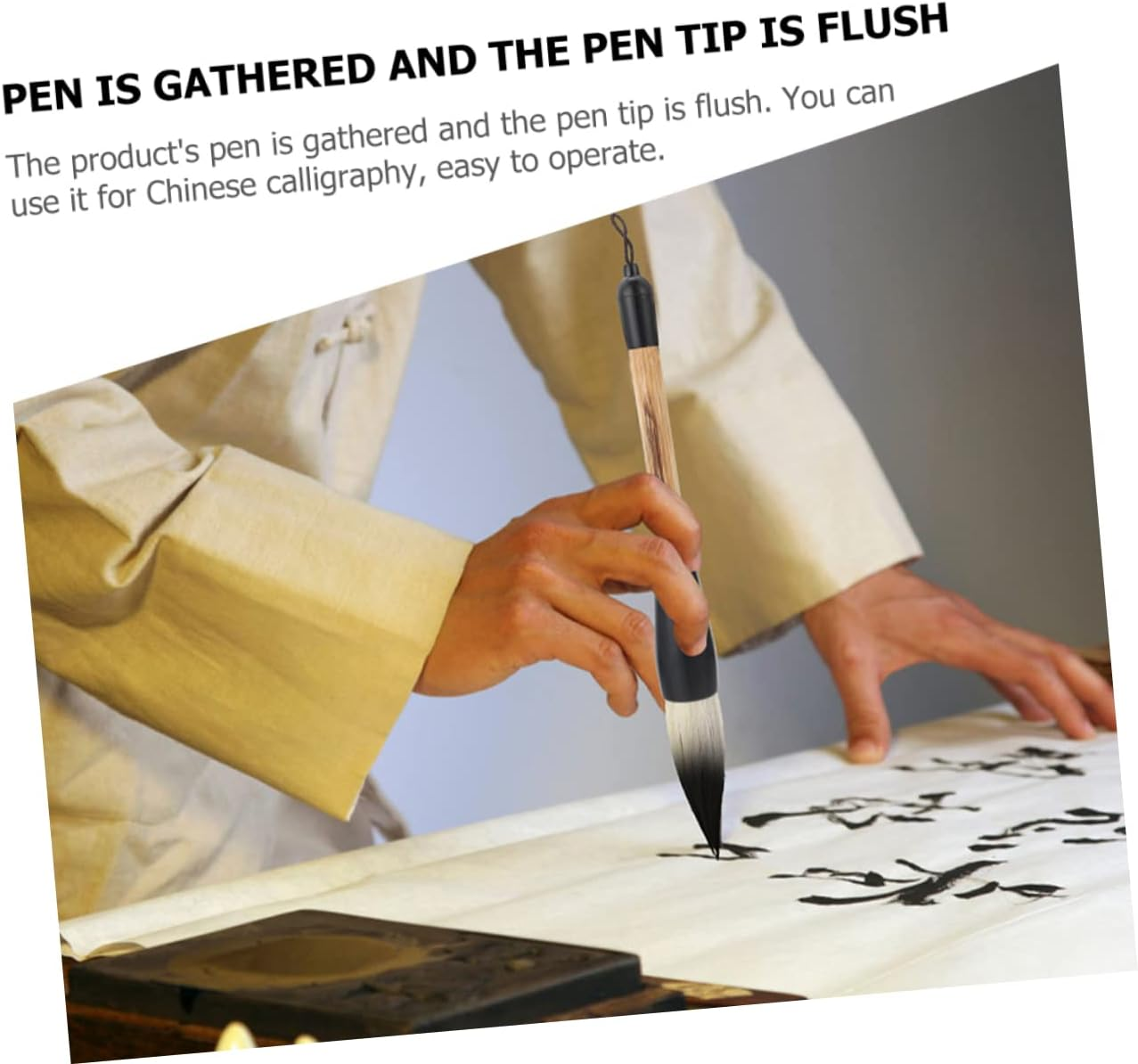 GRIRIW Chinese Calligraphy Brush for Writing and Drawing Traditional Ink Brush for Students and Beginnerschinese and Japanese Styles image number 2