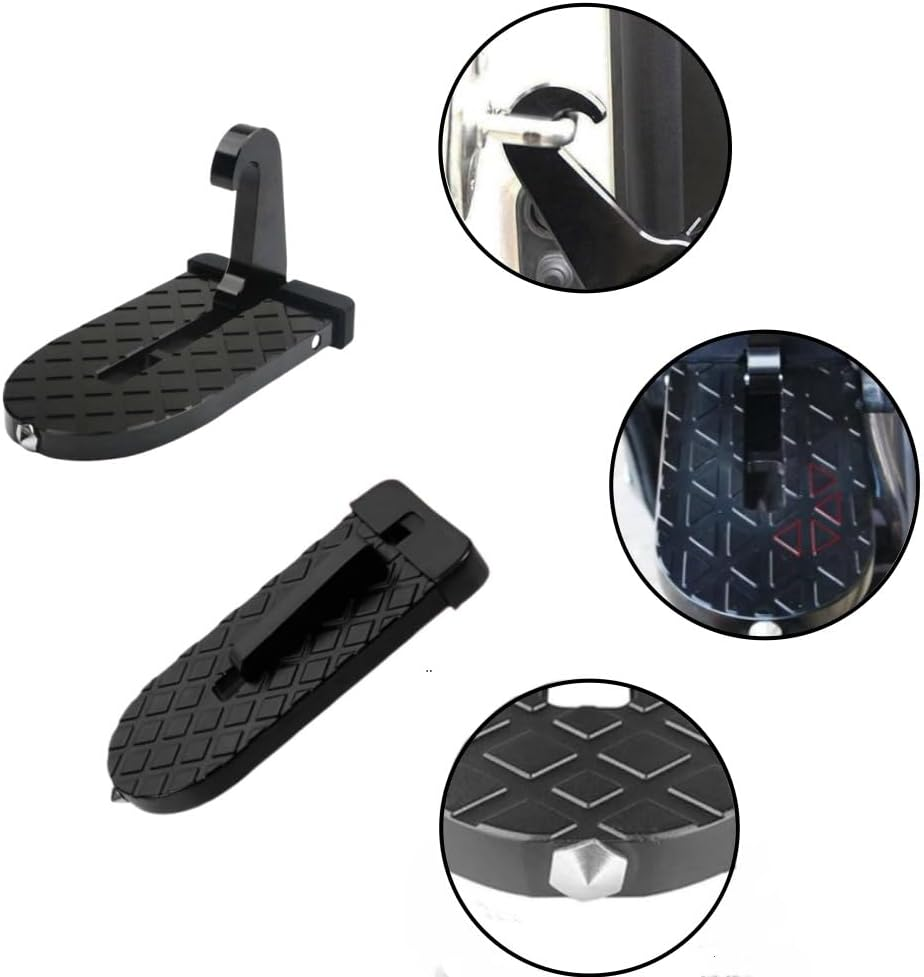 GYWHOOFT 2 Pcs Car Door Step,Car Doorstep Vehicle Hooked Folding Ladder.Car Multi-Functional Latch Door Step Overlanding Gear,Rack Car Awning Accessories,Easy Roof Access Universal Fit for Most Car image number 3