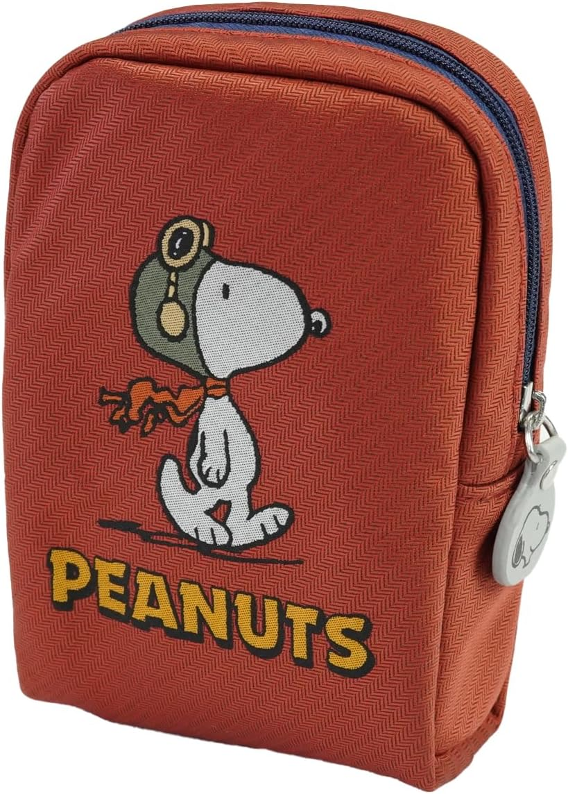 Peanuts PNDW1634 Peanuts Cosmetic Bag (Snoopy Flying Ace Pattern), Orange image number 3