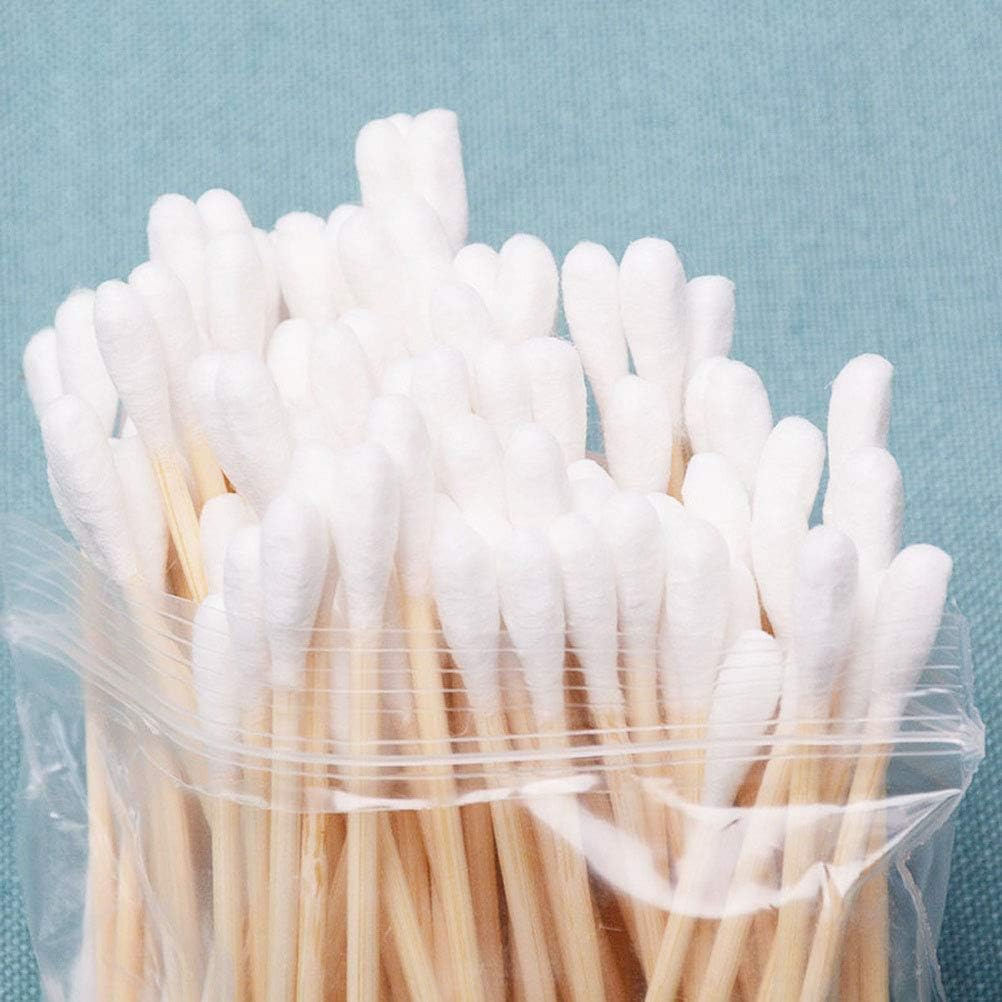 Cotton Swabs, 900 Count Bamboo Sticks Cotton Swabs with a Clear Dispenser Holder Cotton Buds with Wooden Handles for Ears Makeup or Nails Personal Care image number 5