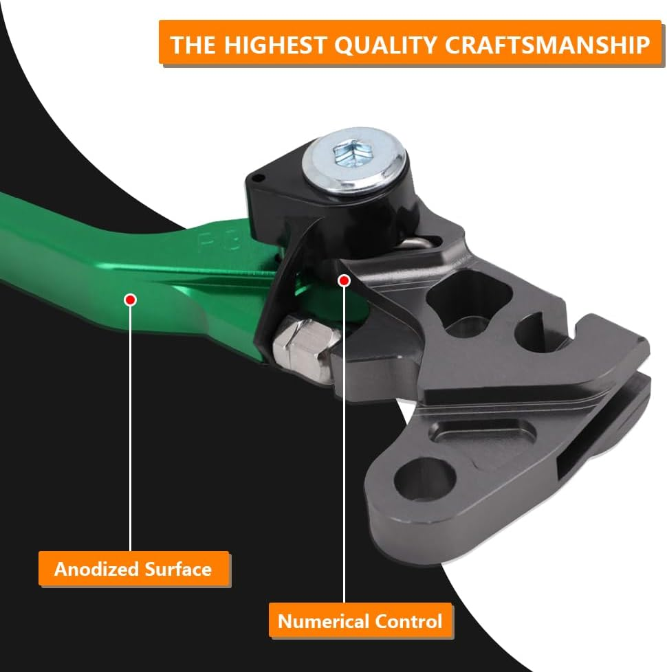 JFG RACING Motorcycle Brake Lever Folding Levers CNC for KLX 110 KLX110 KLX110L 2010-2023 Green image number 5