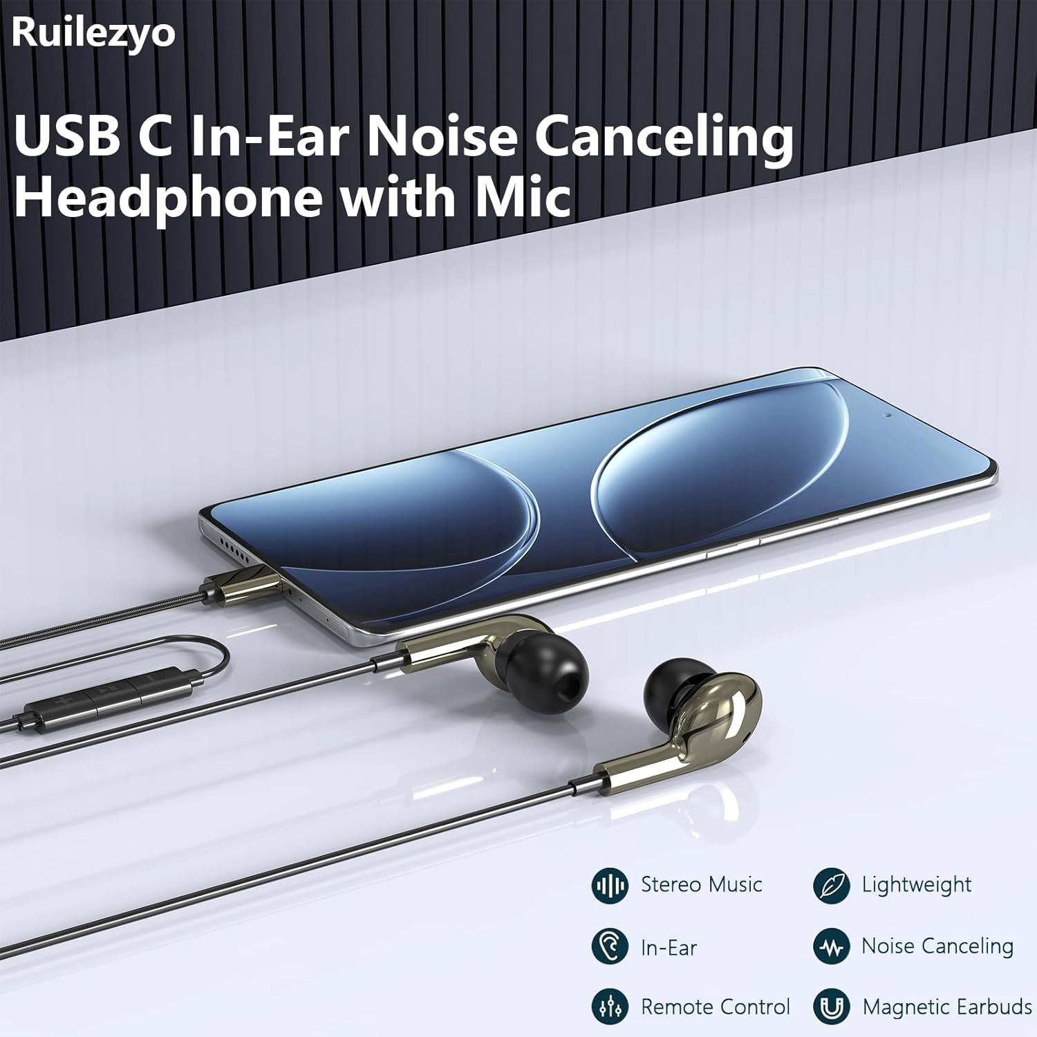 USB C Wired Headphones for Samsung Galaxy A56 A36 A26 A17 A16 A06 A55 A54 A53 A35 A34 S25 S24 S23 S22 S21 Ultra In-Ear Headset with Microphone for Iphone 17 16 15 Ipad Pro Earair 7 89 9A image number 1