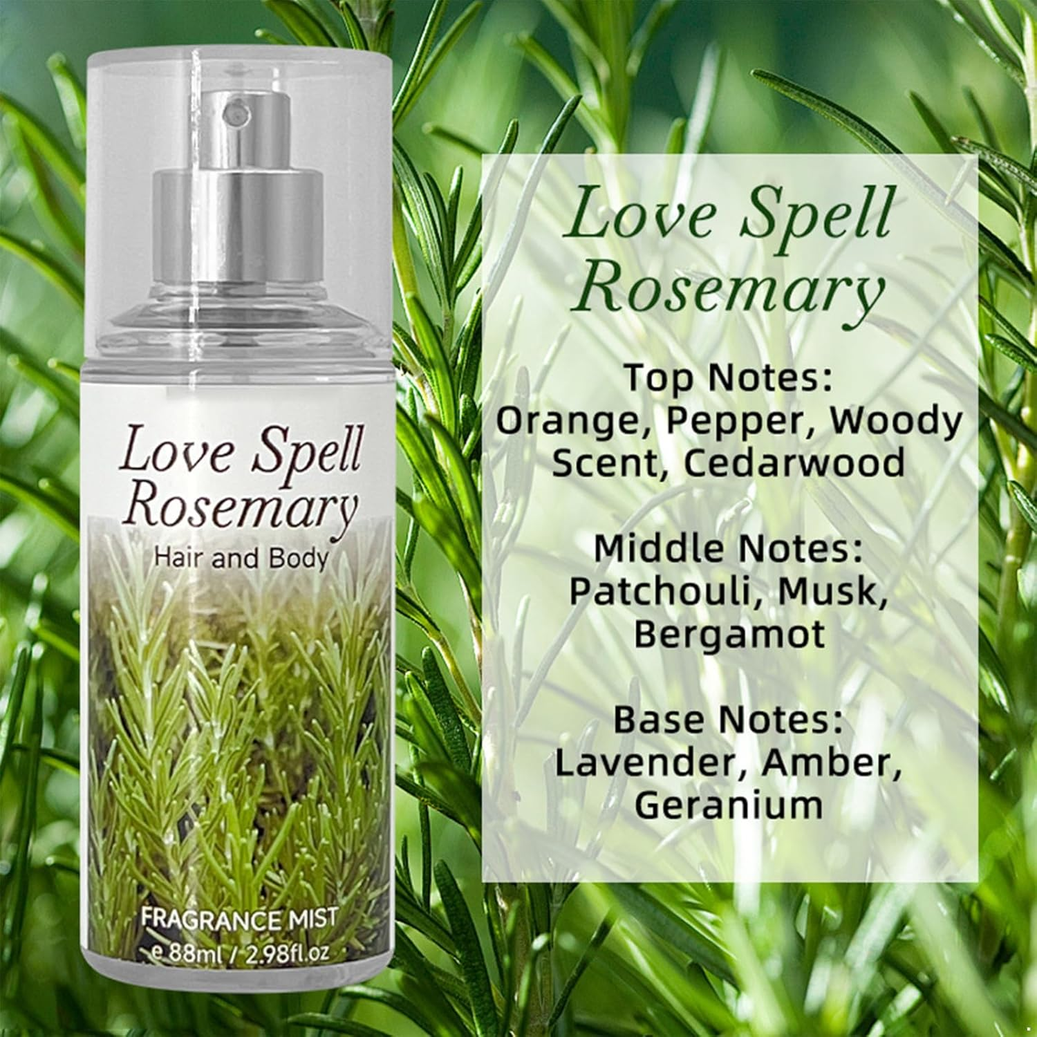 Loodgao Scent Perfume Mist for Women Long Lasting Alcohol Free Fragrance Spray Unique Elegant Fresh Aroma Rosemary One Size - Cherry Blossom image number 1