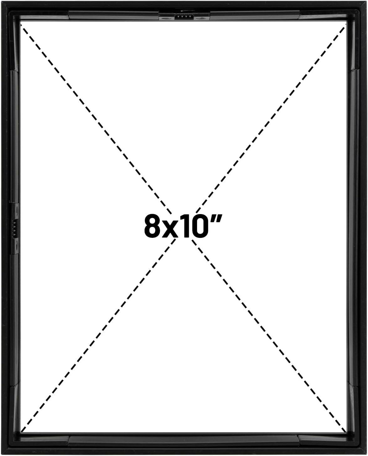 Frametory, Floating Picture Frame 8X10 - Black Aluminum Metal Photo Frame - Real Glass of Front - for Wall Mount Displays