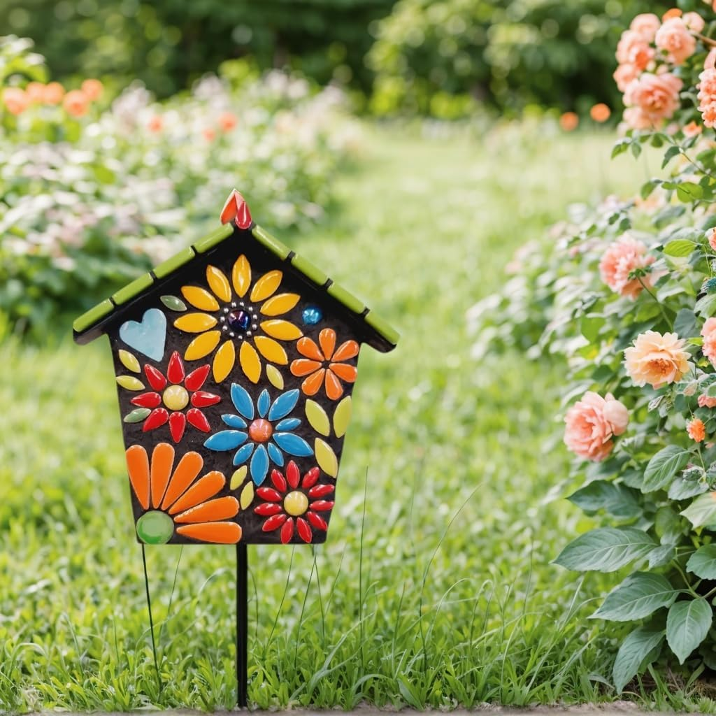 Petal Ceramic Mosaic Tiles for Crafts, 454G Mosaic Tiles Ceramic,Floral Mosaic Craft Supplies for Garden Spring Decoration image number 5