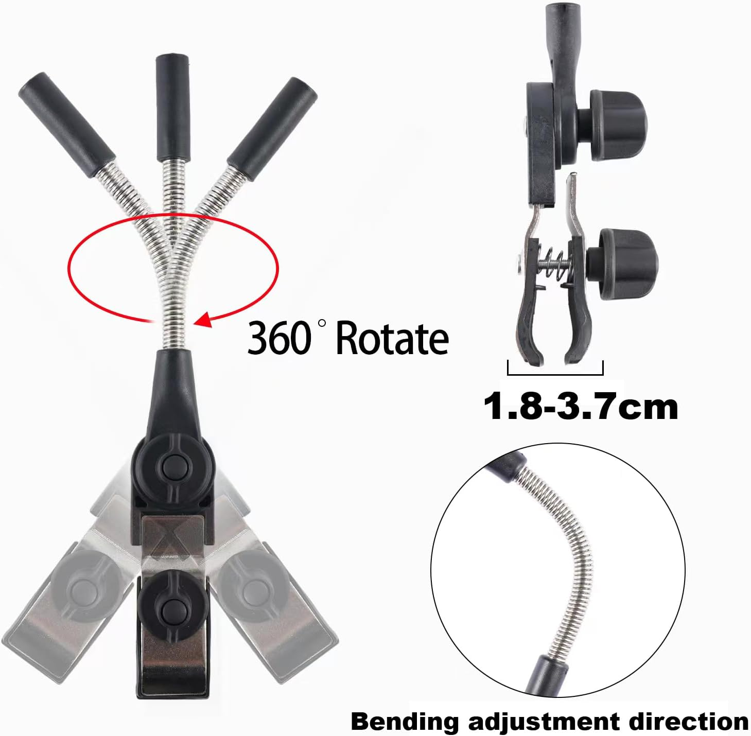 Baby Pram Umbrella with Adjustable Clamp,Buggy Parasol with Clip on Fixing Device UPF 50+,For Pushchair Strollers (Blue) image number 4