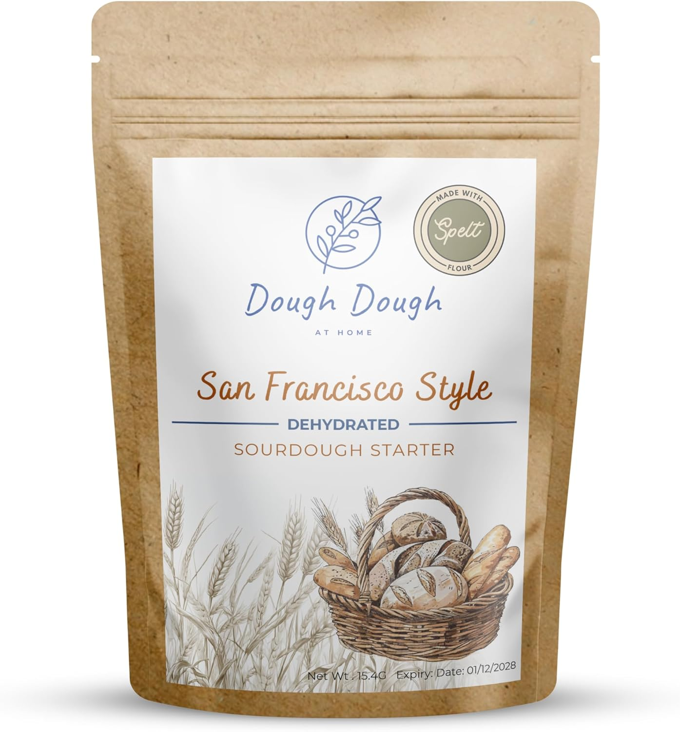 Dough Dough at Home Sour Dough Starter San Francisco Style Dehydrated Starter Healthy Food (15.4 G) (Pack of 1, White Flour) image number 6