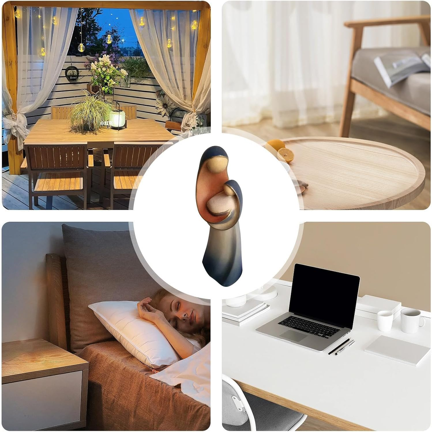 Nativity Scene Figures - Decorative Nativity Sculptures, Christmas Decorations | Home Decorative Resin Nativity Scene Figures - Wood Carving Holy Family Nativity Scene for Living Room