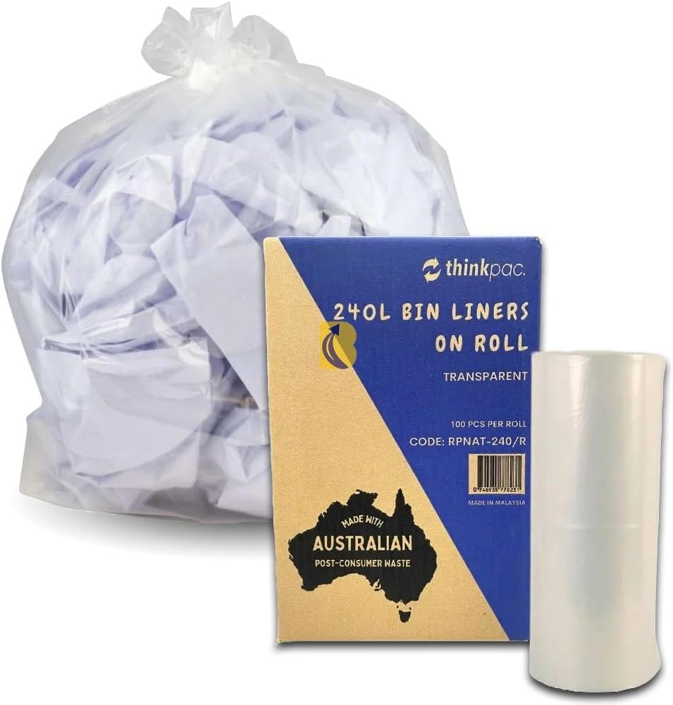 Garbage Bags 240L Carton of 100 - Clear Rubbish Bin Liners 140Cm X 113Cm - 22 Um Medium Thickness - Lavender Scented Waste Bags for Offices, Commercial Spaces, Household & Cleaning image number 4