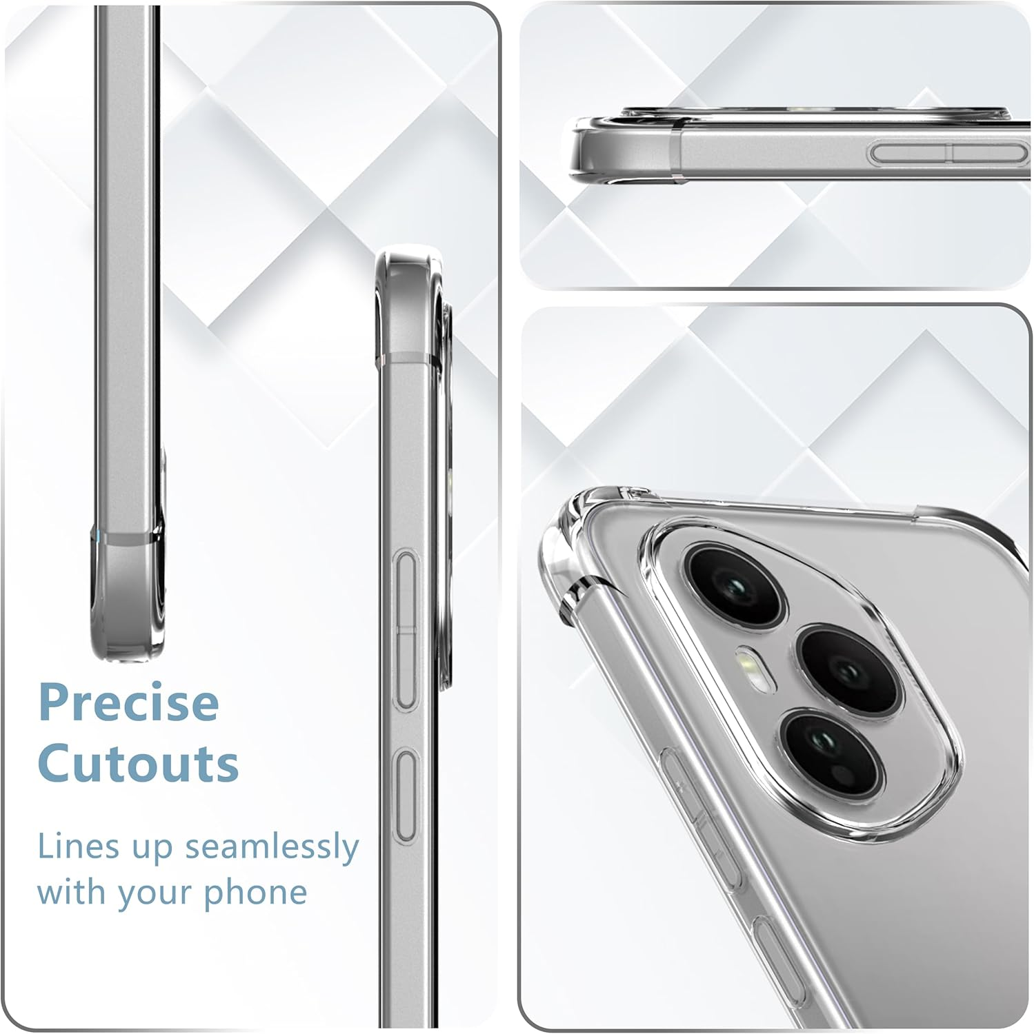 Anoowkoa TPU Case for Honor 400 Pro 5G Phone Case Clear with Built-In Camera Lens Protector Thin Transparent Protective Back Cover Soft Flexible Bumper Hybrid Silicone Case - Oneplus 15 image number 2