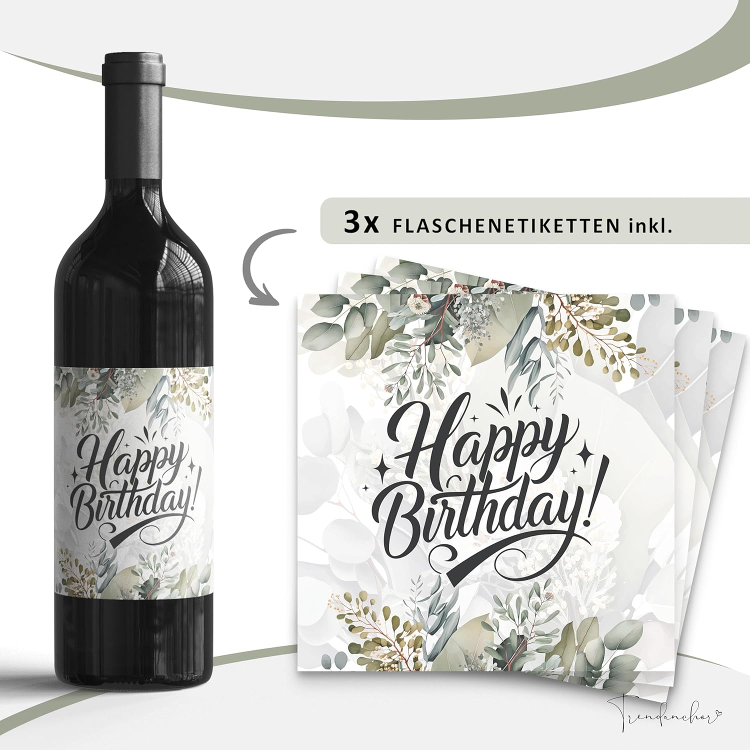 My Birthday Guest Book with Wine Labels - Memory Book Eucalyptus Look Family & Friends to Fill in No Questions - Blank Hardcover 72 Pages (Mein Geburtstag, 21 X 21 Cm) - 40 My Birthday image number 7
