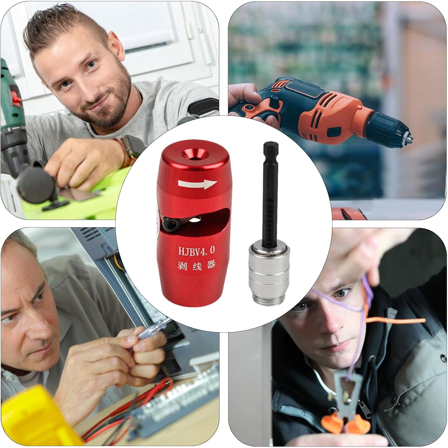 Wire Twist Tool for Drills, Wire Stripping, Twist Tool | Fast Wire Twist Tool for Wire Nuts Twist - Electric Wire Stripper Portable Wire Stripper Tool Drill Attachment, Hand Drill Cable Stripper For - 2.5 Square Millimetres image number 4