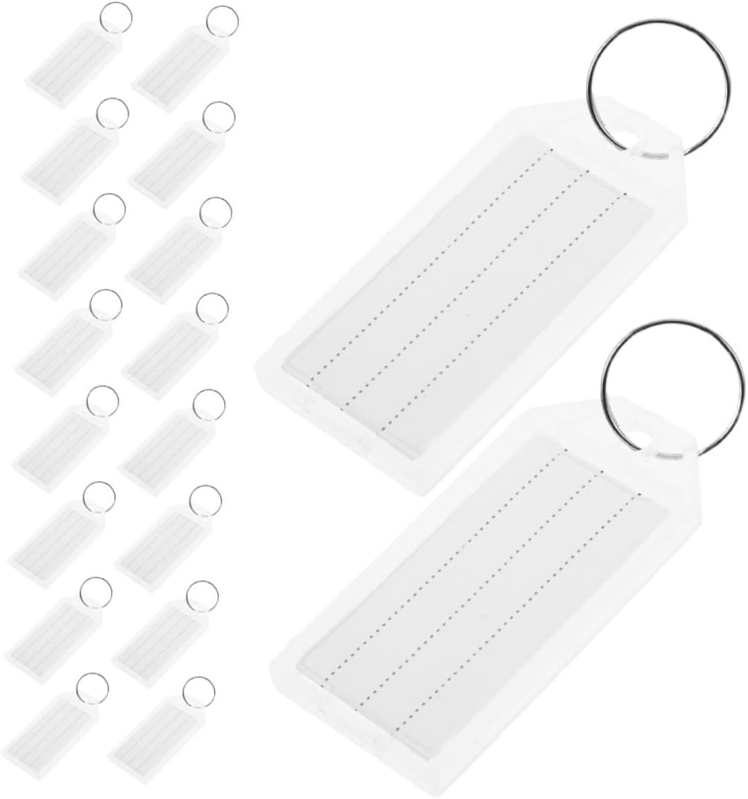 Gadpiparty 50Pcs Blank Luggage Tag Keychain Plastic Travel Baggage Check Key Tags for Suitcase Identification Suitcase Label