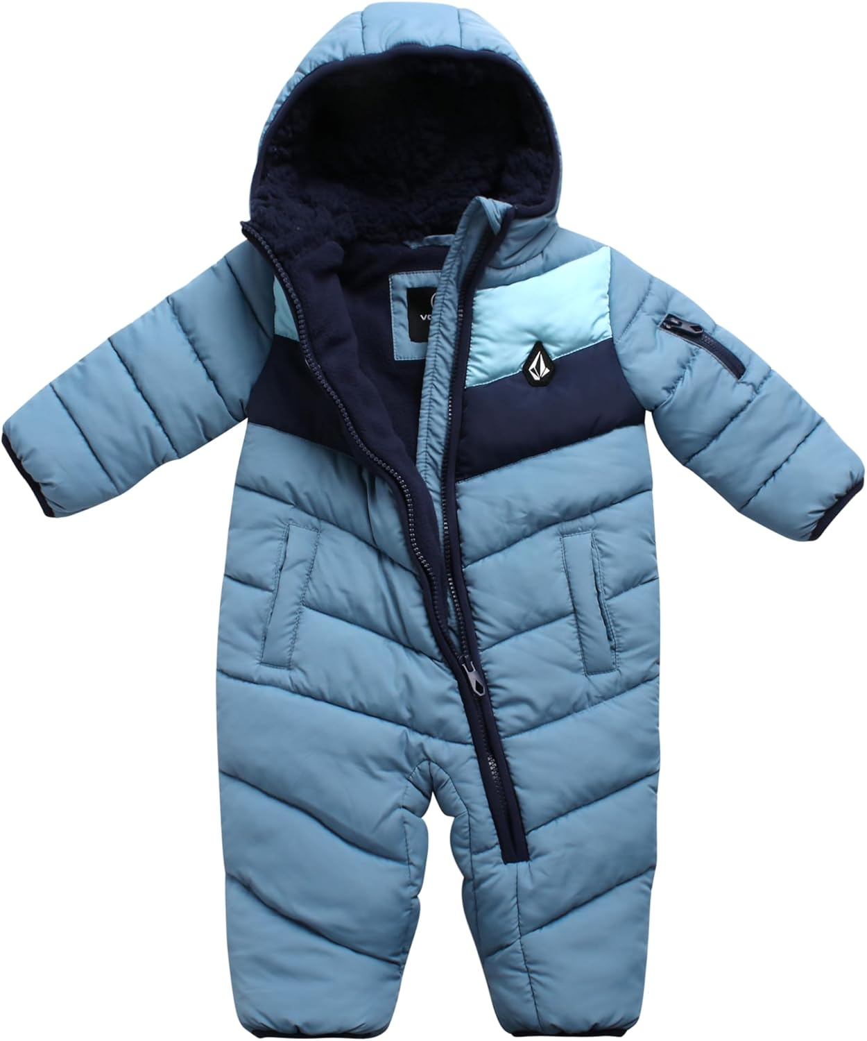 Volcom Baby Boys Snowsuit Hooded Fleece Lined Warm Winter Jumpsuit Zip Snow Pram for Newborns and Infants (3-24M), Size image number 5
