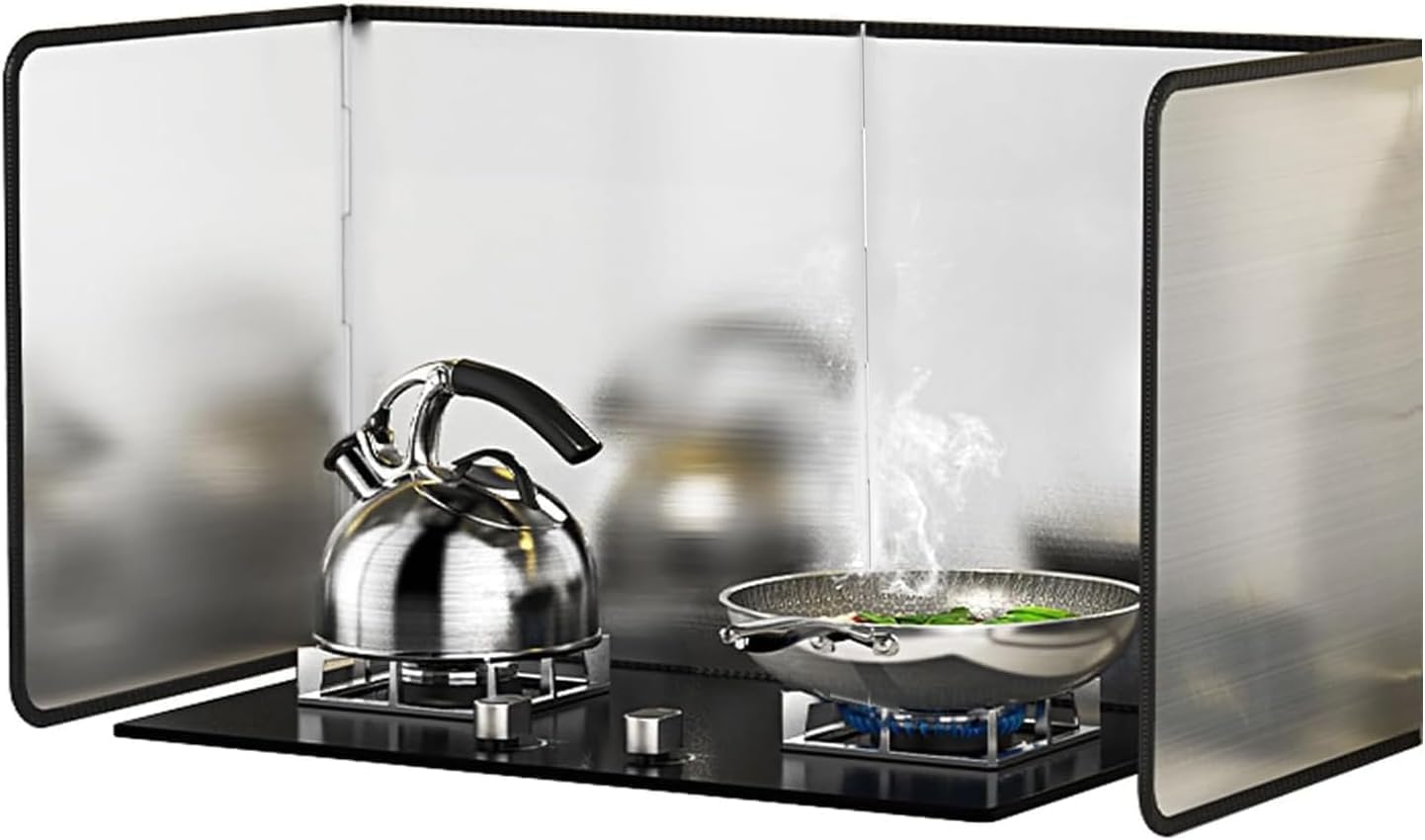 4 Sided Splatter Guard, 76 * 29.5 * 30Cm Grease Foldable Splatter Guard for Stove Stainless Steel Oil Splatter Screens Backs Plash for Fine Mesh Oil Splash Guard anti Splatter Shield Guard image number 5