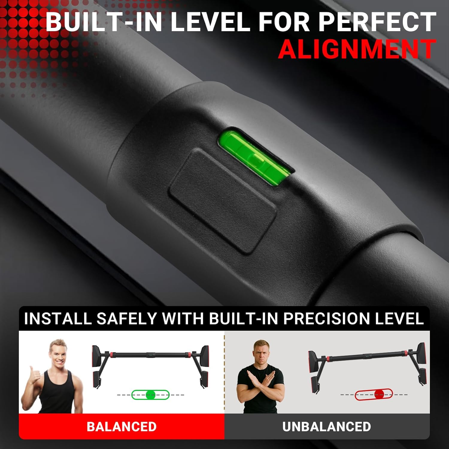 Happy Jump Pull up Bar for Doorway with Gymnastic Rings & Resistance Band image number 4