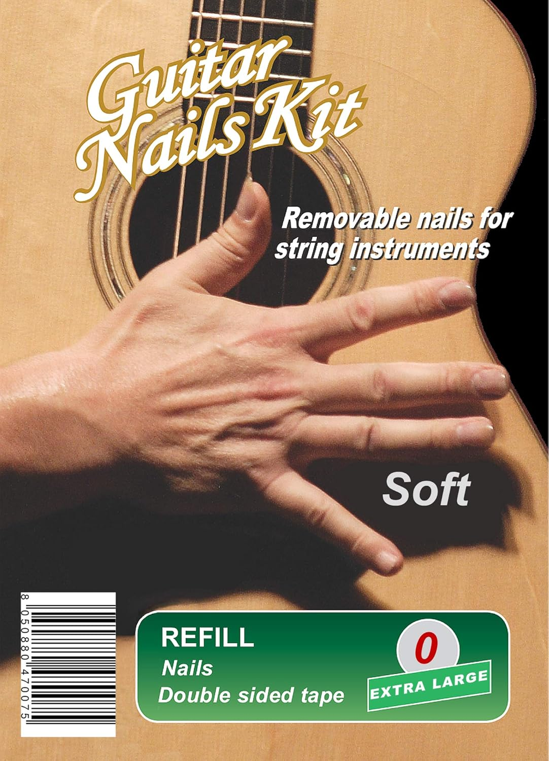 Guitar Nails Refill Hard (0) Extra Large Nails for Guitar Removable with Double-Sided Adhesive Tape image number 4