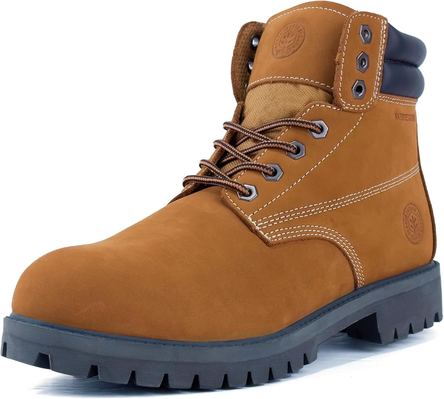 Jacata Men'S Water Resistant Leather Work Boot Rubber Sole Construction Oil Resistant Utility Industrial Boots