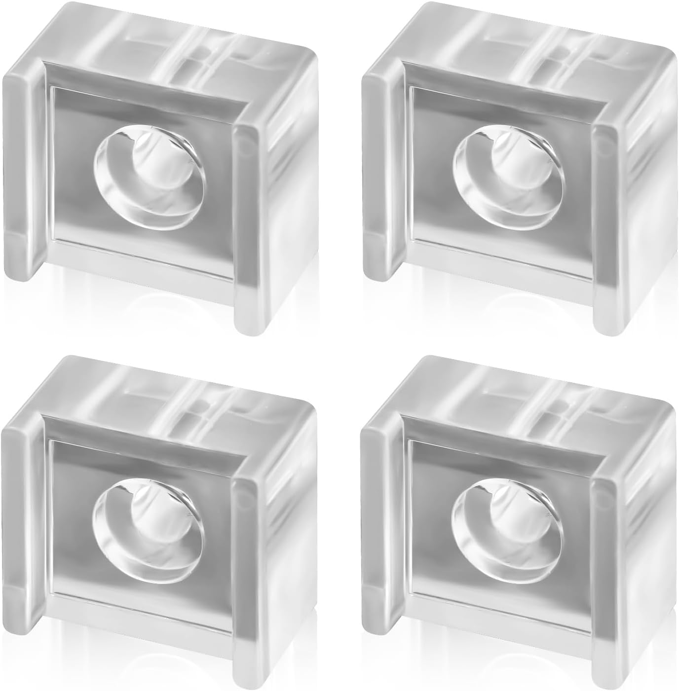 PEUTIER 4Pcs Shower Door Finger Pull, Acrylic Shower Door Bumpers Clear Glass Sliding Door Replacement Parts for Alumax Framed Shower Door & Towel Bars