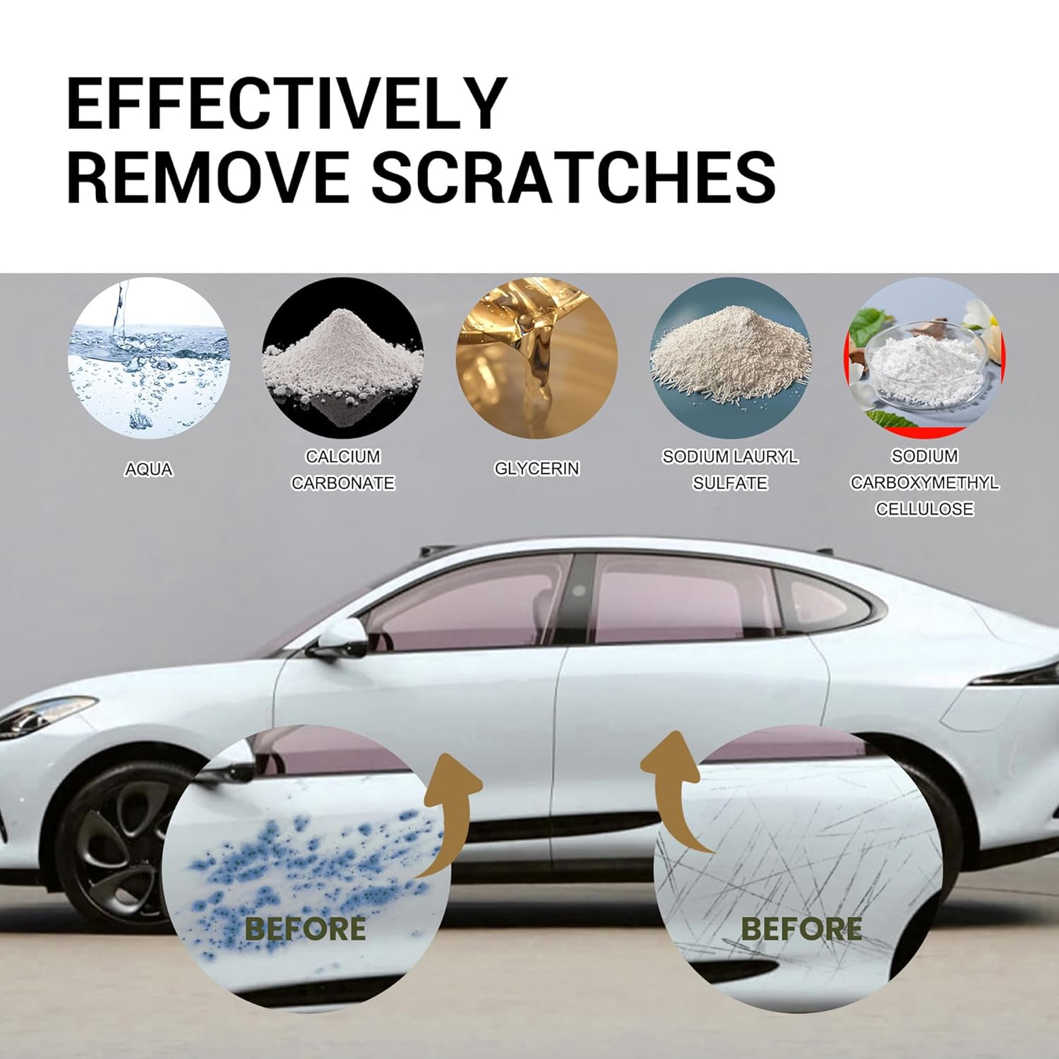 Emesak Quick Scratch Remover for Cars, Upgraded Scratch Remover for Vehicles, Car Paint Scratch Repair Kit, Car Scratch Repair with Sponge for Deep Scratches