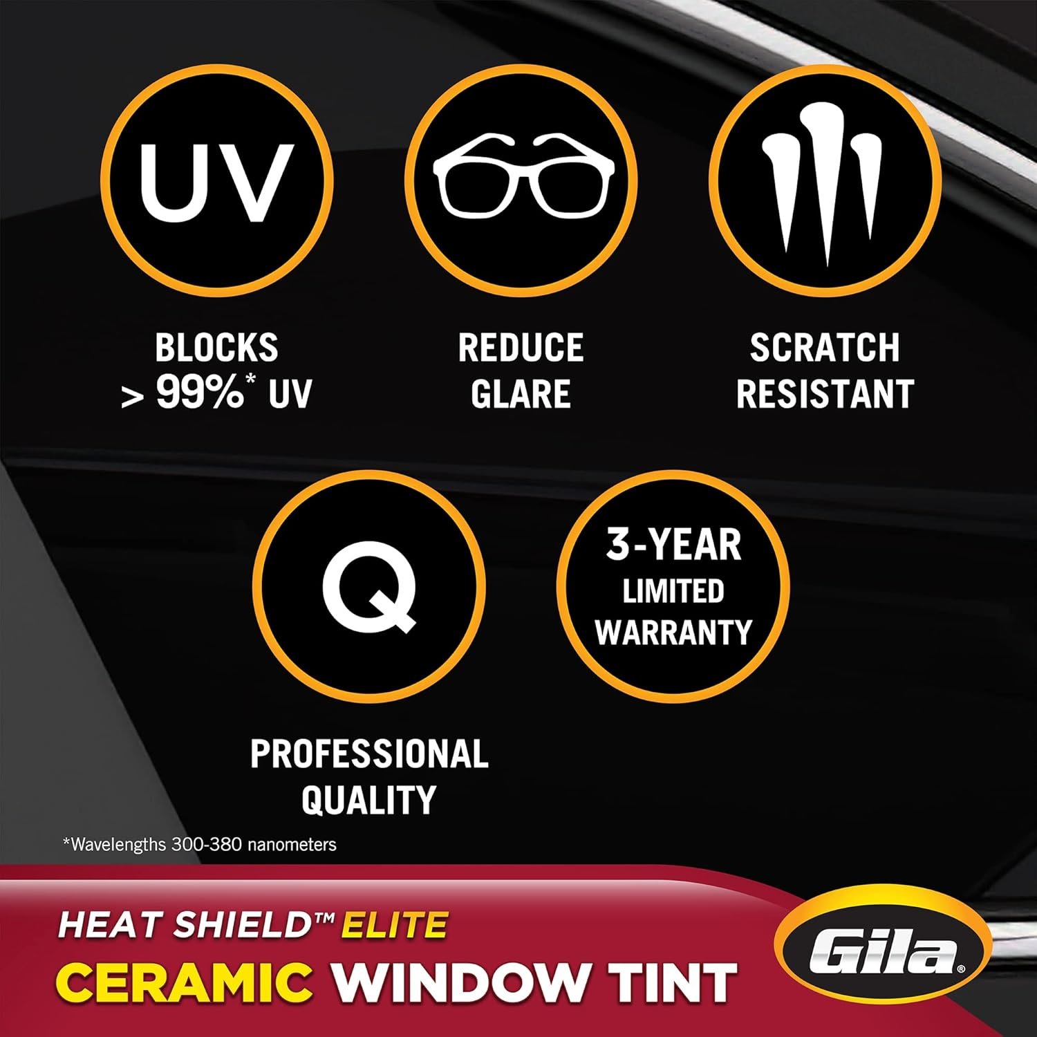 Gila&reg; Heat Shield Elite&trade; 35% VLT Automotive Ceramic Window Tint DIY Advanced Heat Control Glare Control 2Ft X 6.5Ft (24In X 78In) image number 4