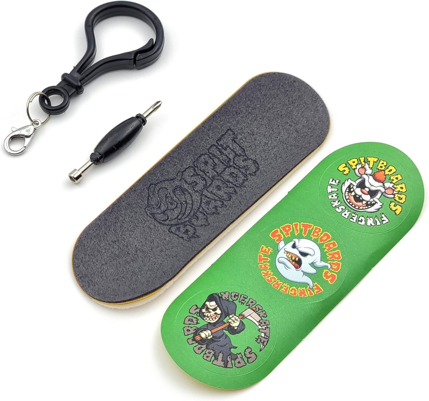 SPITBOARDS 32 Mm Fingerboard Complete Real Wood Set-Up (Pre-Assembled, 5-Layers), Trucks with Lock Nuts, Bearing Wheels, Foam Grip Tape, image number 2