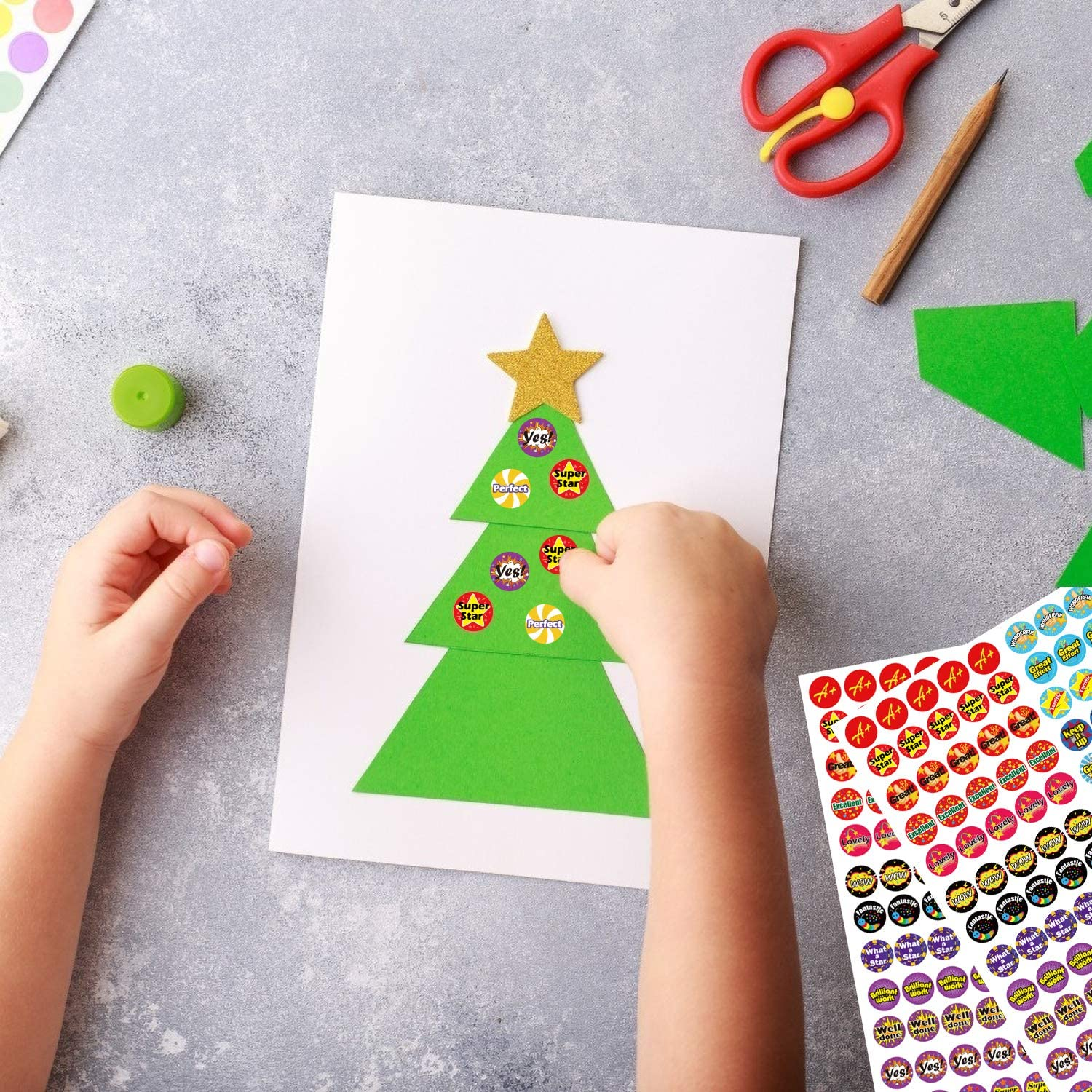 Yoklili Pack of 600 3/4" Teacher Reward Motivational Stickers for Kids, Incentive Sticker for Children Students Classroom, 24 Designs image number 4