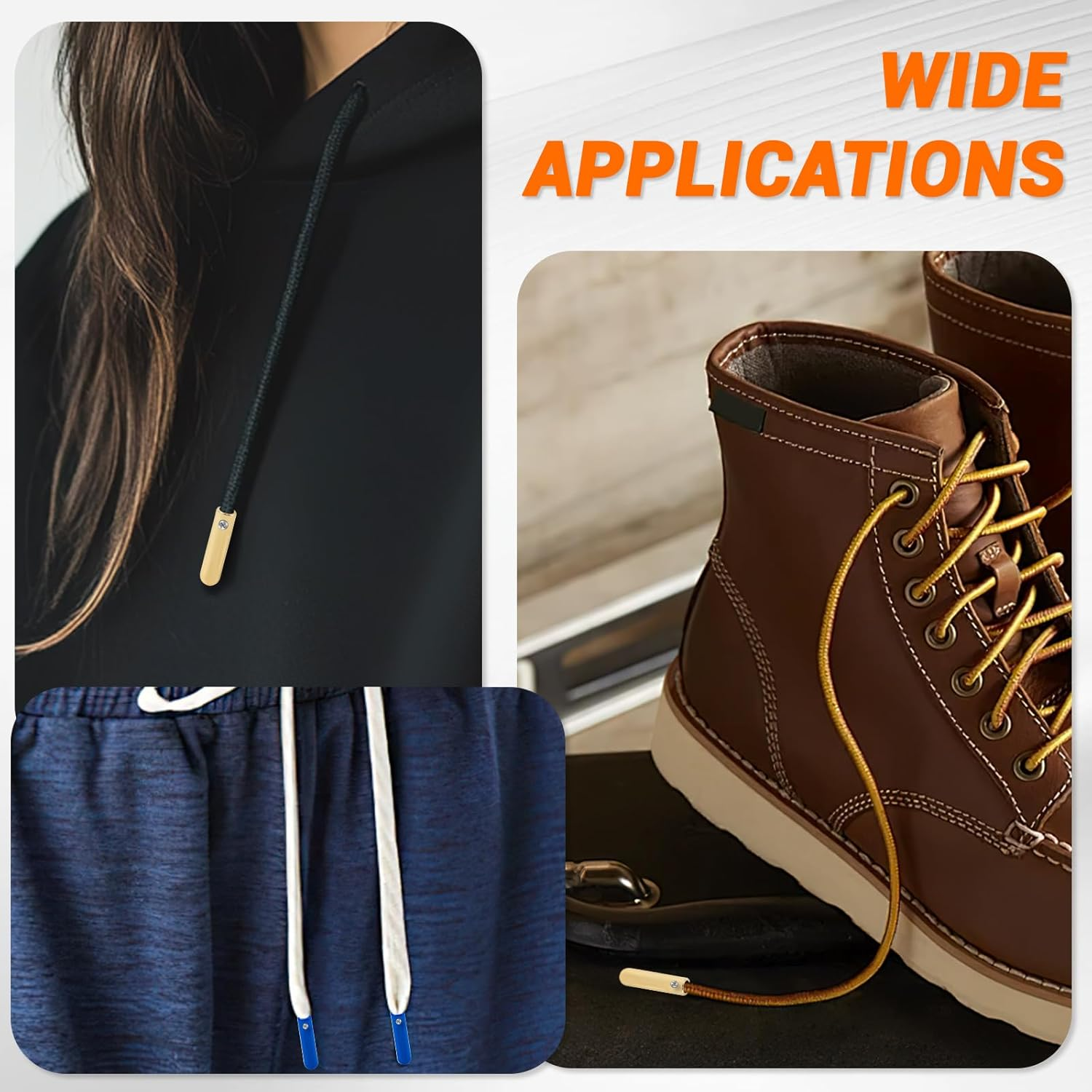 30 Pcs Shoe Lace Ends Tips, 5 Colors Metal Aglets, for DIY Replacement Caps for Shoe Laces Ends, Canvas Hoodies image number 3