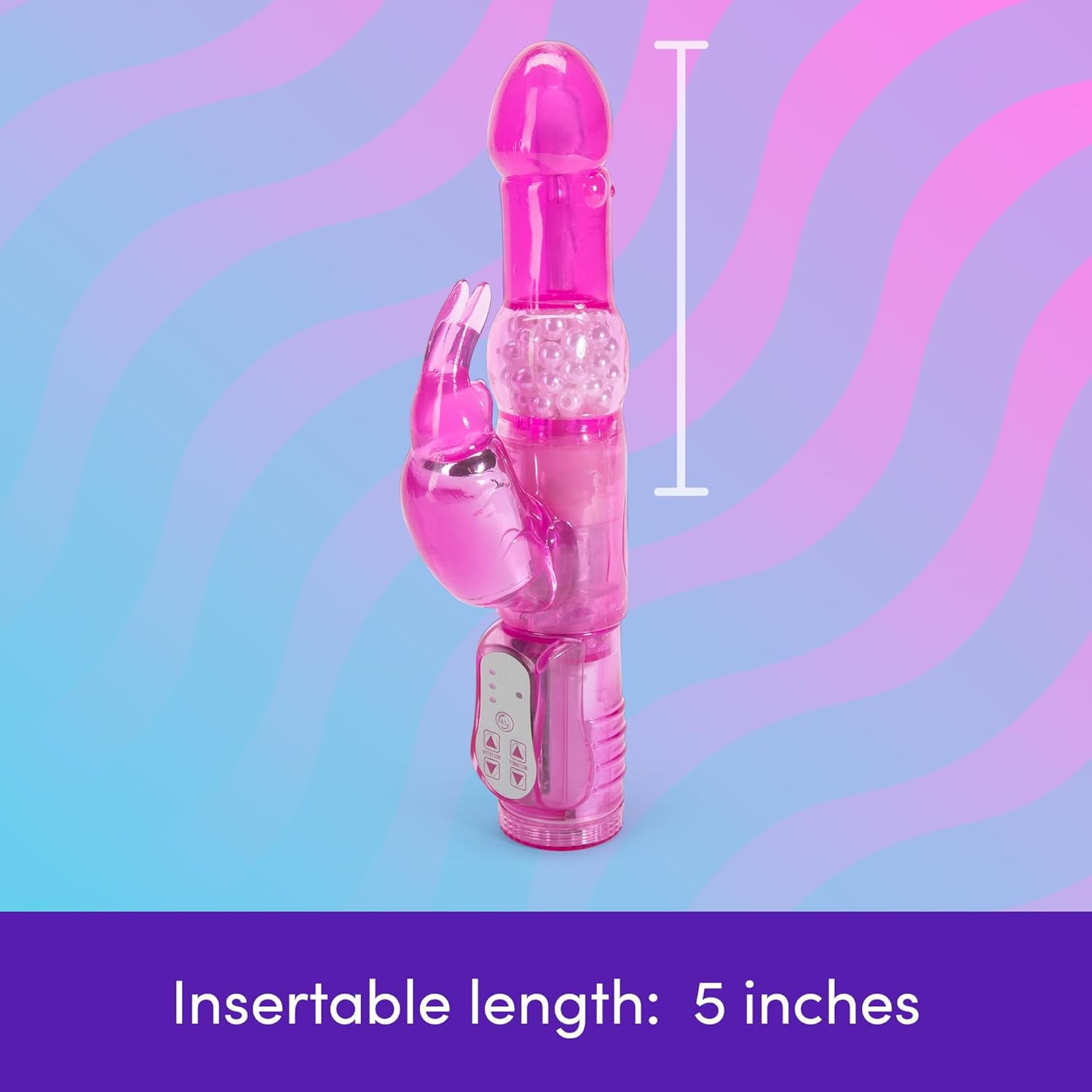 Lovehoney Jessica Rabbit Vibrator | Dual Stimulation Adult Sex Toy | 5 Inch Vibrator for Women with Rotating Shaft | Clitoris & G-Spot Stimulator | Splashproof Personal Massager Woman & Couples | Pink - Pink image number 6
