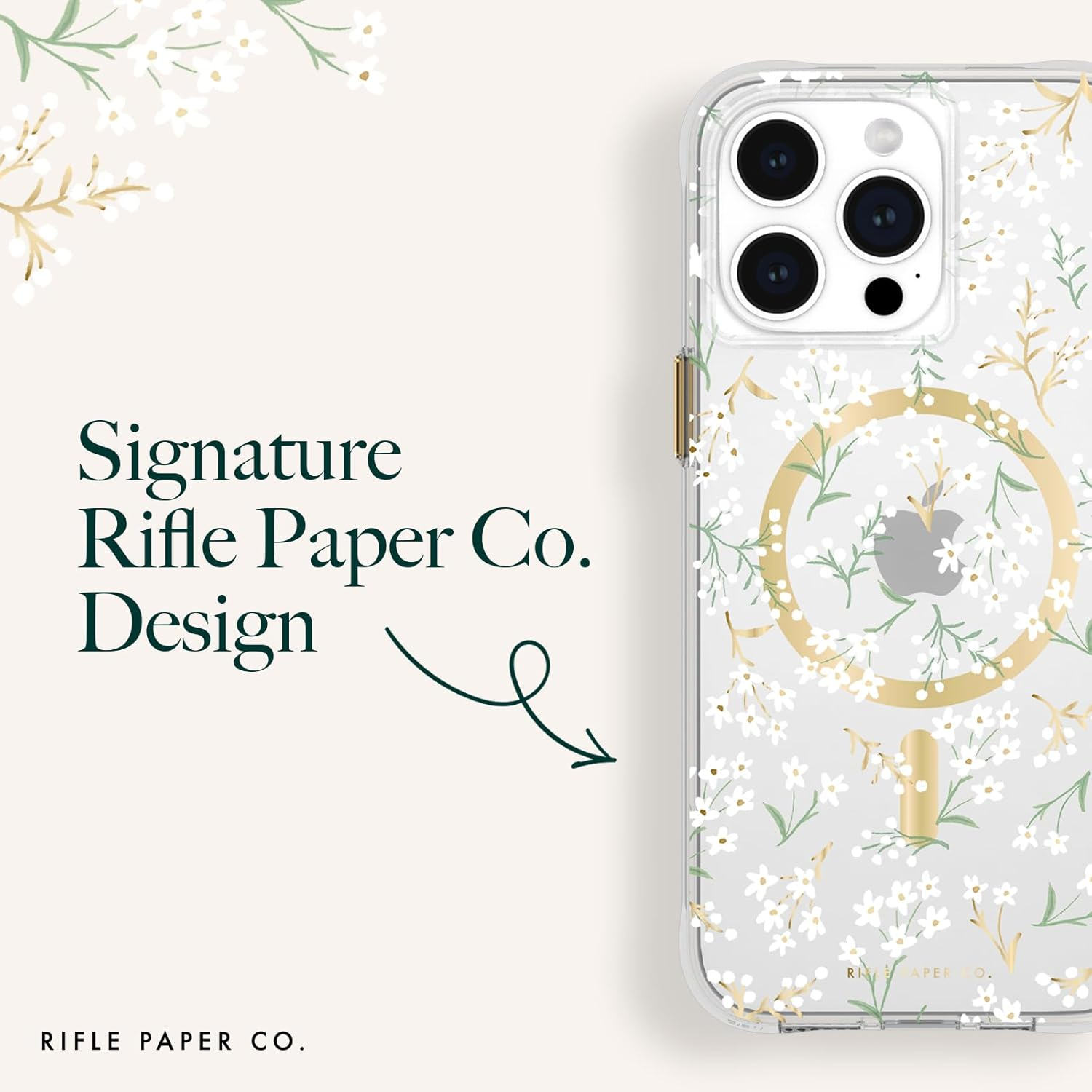 Rifle Paper Co. Iphone 15 Pro Max Case [Compatible with Magsafe] [12Ft Drop Protection] Cute Iphone Case 6.7" with Floral Pattern, Anti-Scratch Tech, Shockproof Material, Slim Fit - Petite Fleurs image number 2