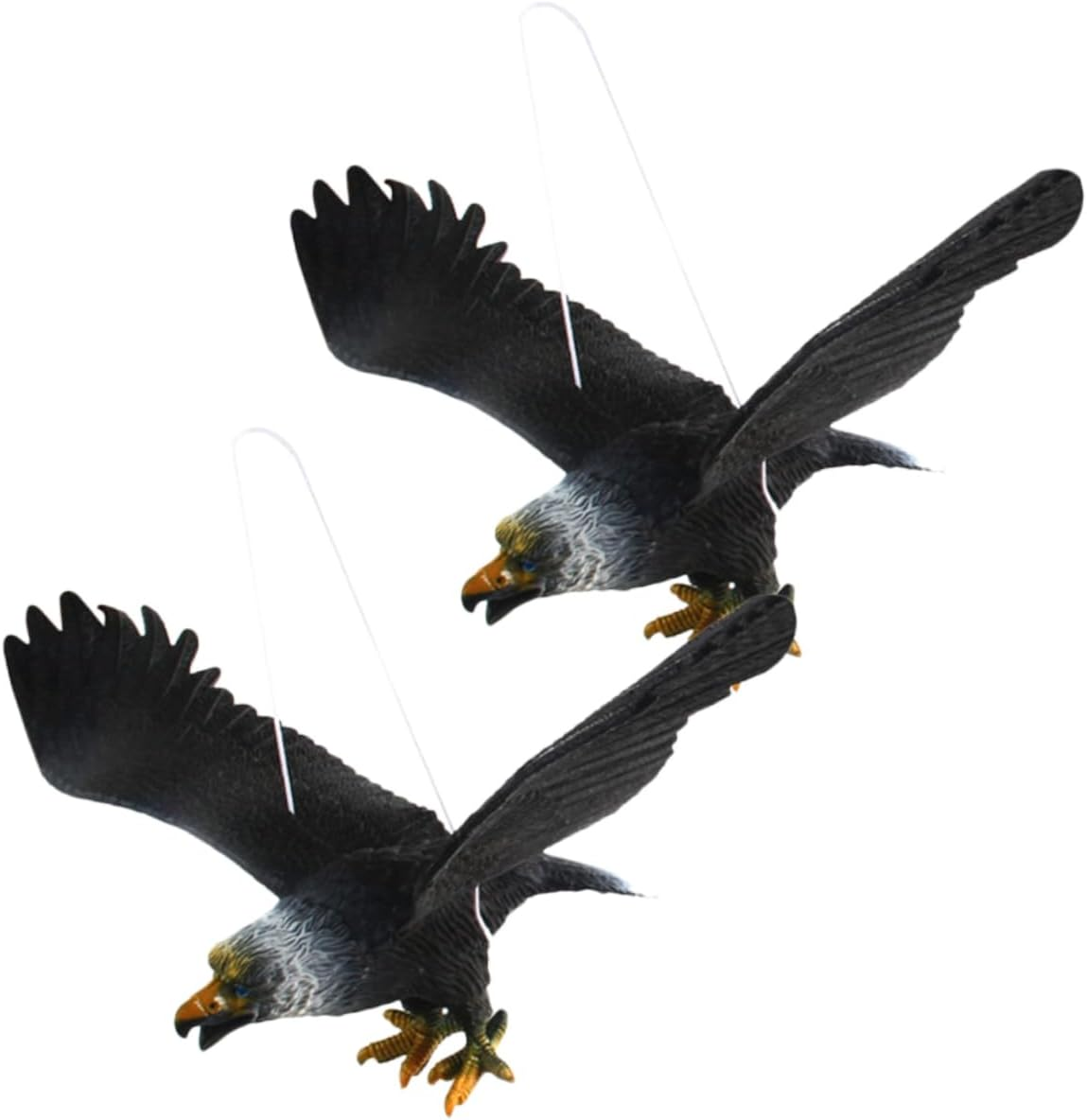 Milisten 2Pcs Large Eagle Simulation Toy Bird Deterrent Decorations Bird Deterrents Decor Outdoor Garden Statue