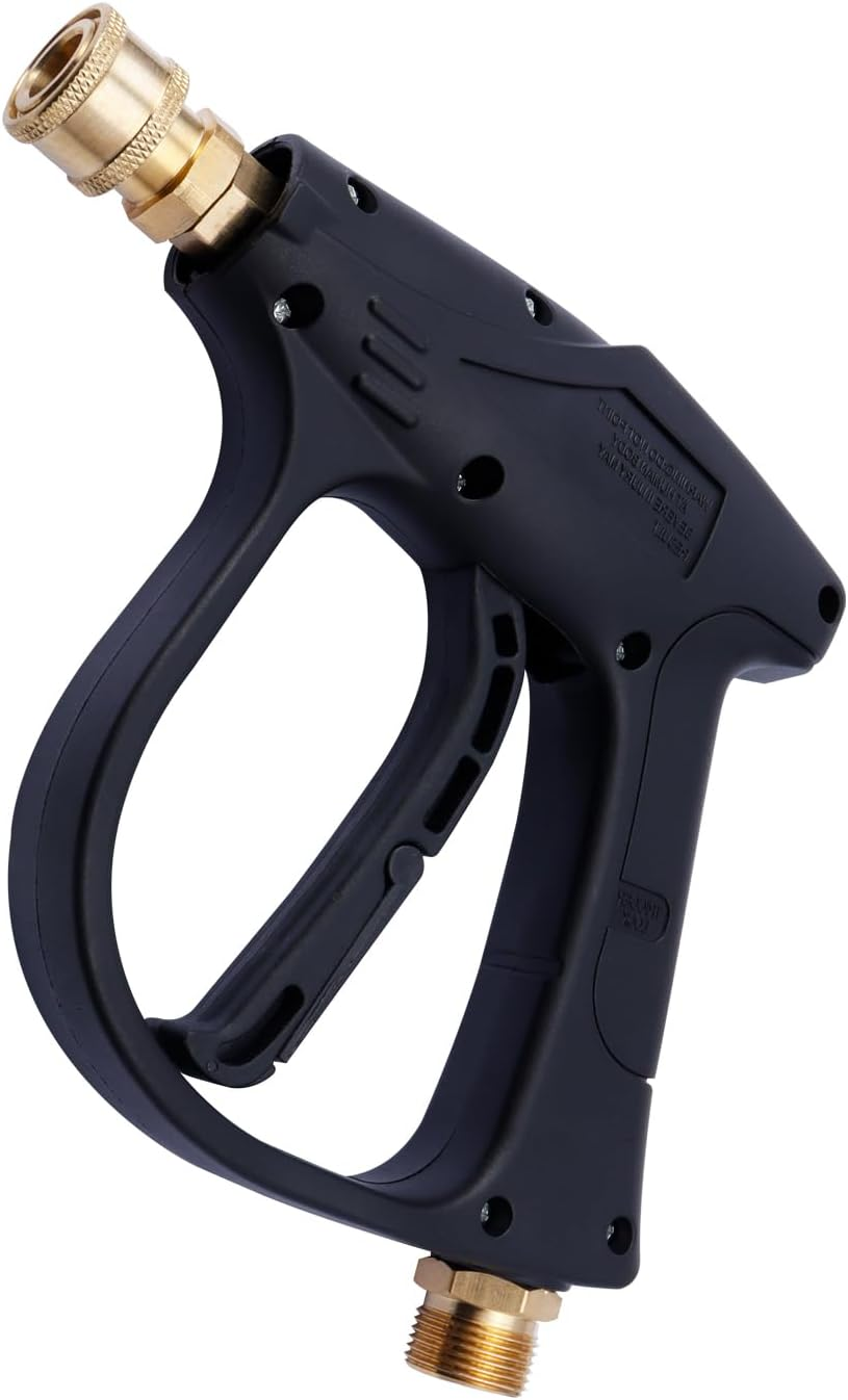 Bestgle Pressure Washer Gun, High Pressure Water Gun Kit Quick Release Car Washer Spray Gun Power Washer Short Gun with 1/4 Inch Quick Connector and M22 14Mm Hose Connector, 4350 PSI image number 6