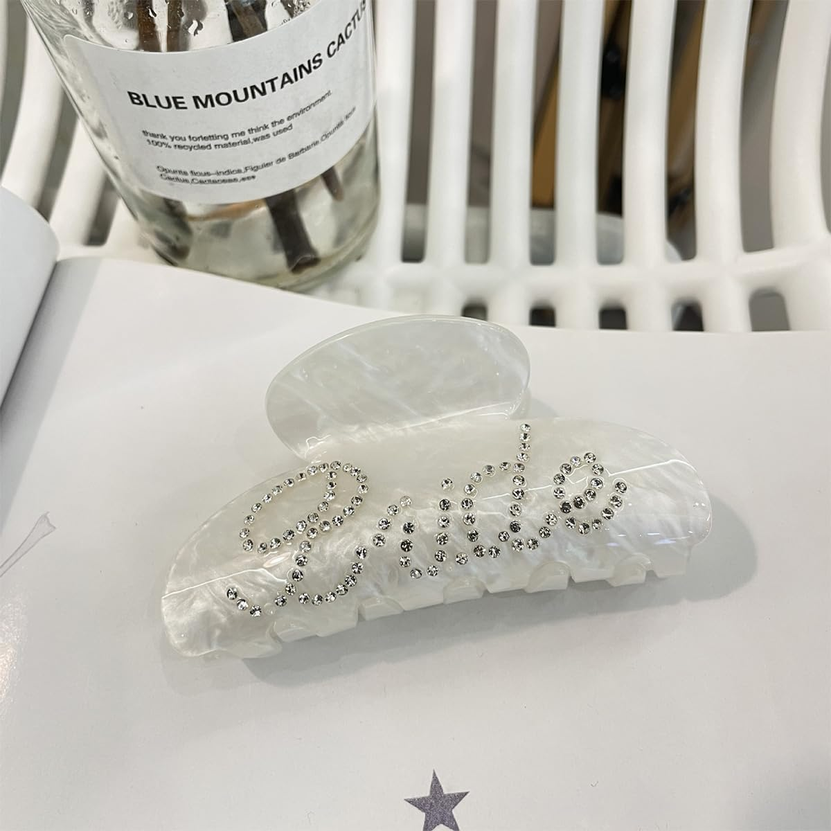 ANCLLO Exquisite Bridal Hairpins Acrylic Rhinestone Hairpins Rhinestone Banana Hairpins Bridal Hairpins for Bride Bridesmaids Wedding Party Accessories image number 6