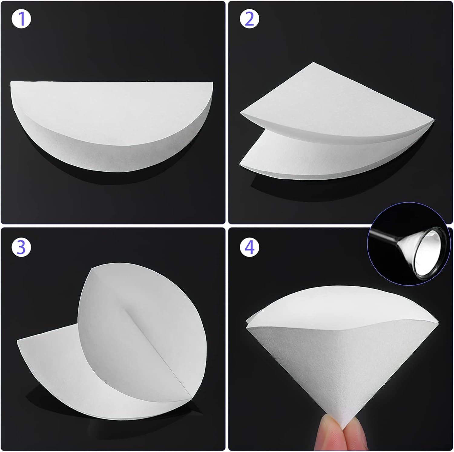 ULTECHNOVO Qualitative Filter Paper 9Cm, 100Pcs Lab Standard Medium Flow Rate Filter Paper Circles for Chemistry, General Filtration image number 5