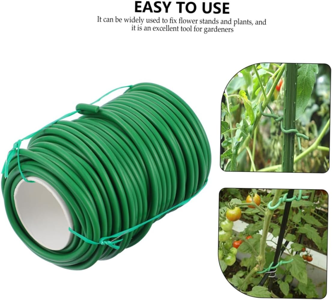 Kisangel 2Rolls Flexible Gardening Wire Ties Plant Support Ties Cable Wrap Fastener for Garden Plant Branch Fixing Tool