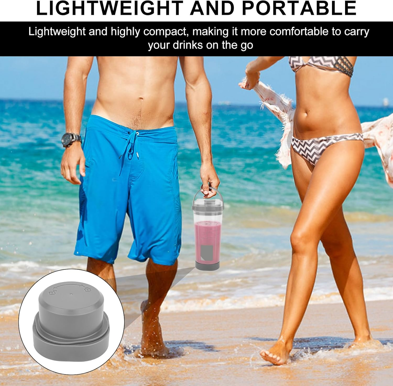 Blade Cover & Vessel Cap Set for Ninja Blast Portable Blender BC100/BC151 Series, Silicone and Plastic Blender Replacement Parts Accessories Leakproof & Dishwasher-Safe (Gray) image number 1